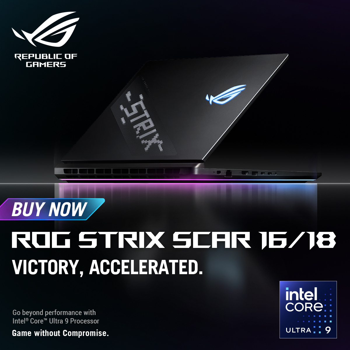 ASUS Republic of Gamers Facebook ad: You know the ROG legacy.