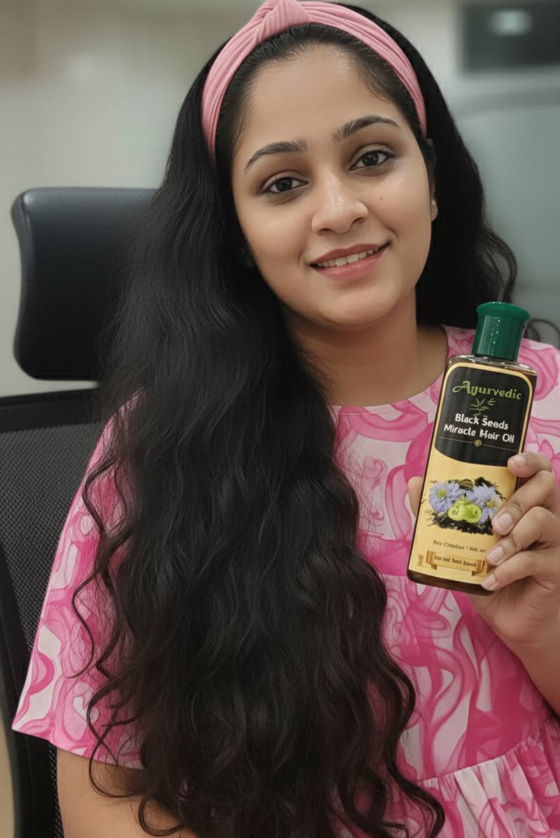 Black Seeds Miracle Hair Oil Facebook ad: ඔළුව ටිකක් අතගෑවත් කොණ්ඩෙ අතට එනවද