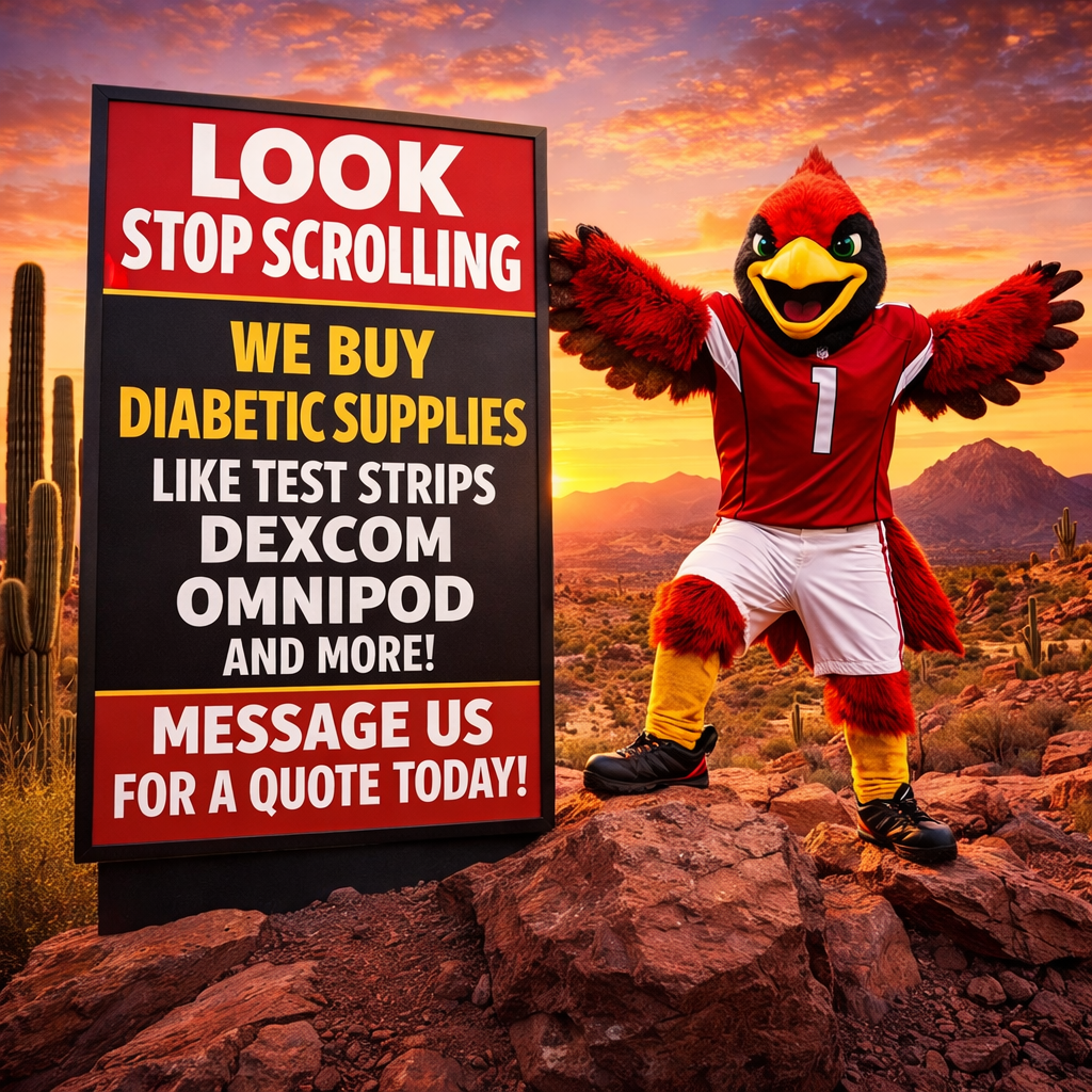Strips2Cash.com Facebook ad: Hey Cardinals Fans! Sell Your Diabetic Supplies Today!