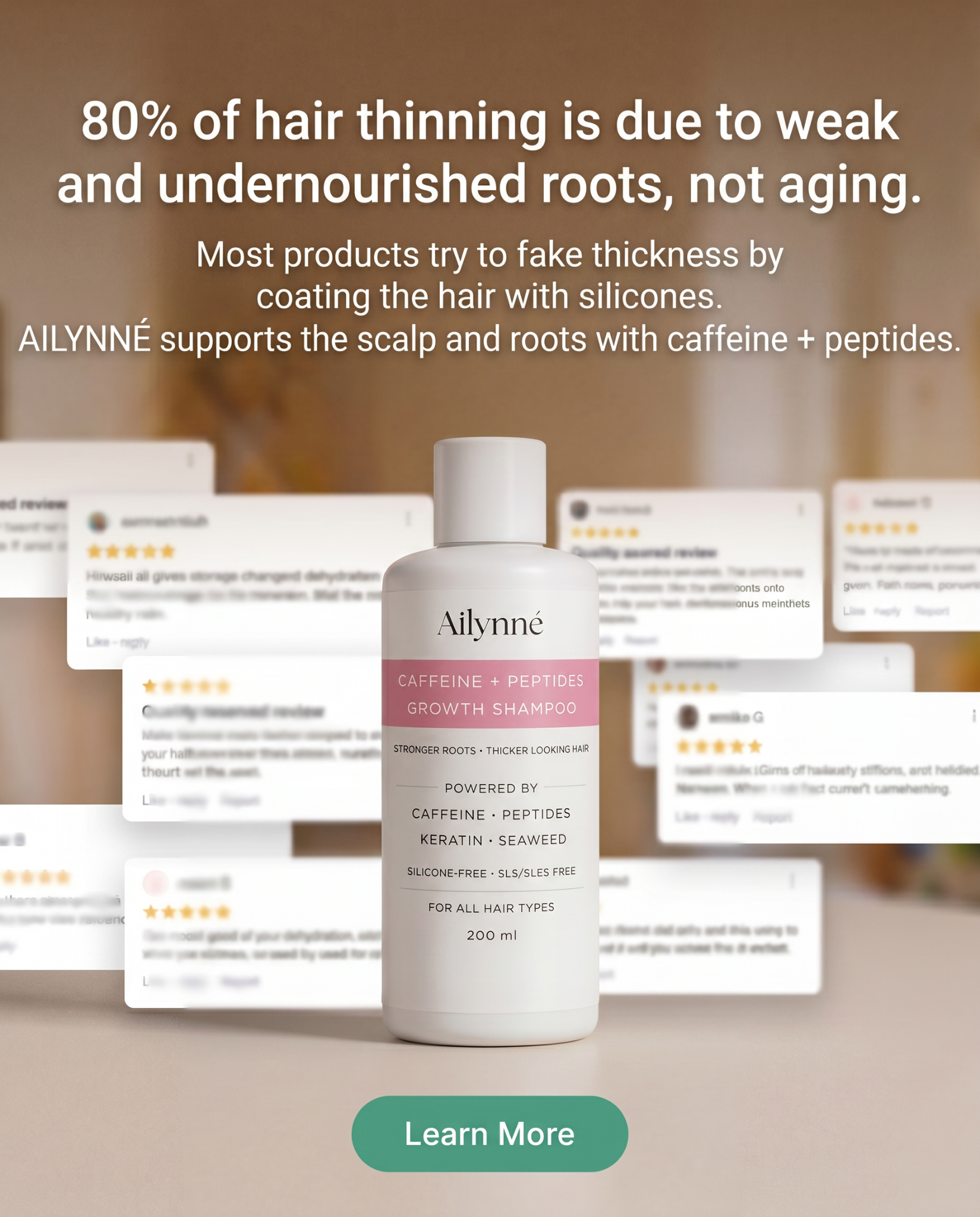 Ailynné Facebook ad: The Hair Growth Shampoo UK Women Swear By