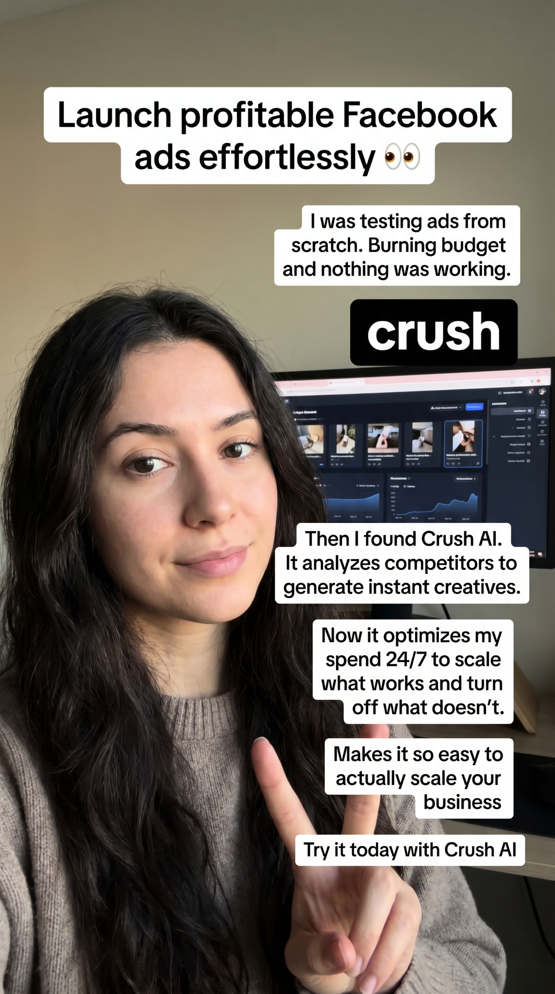 trycrush.ai Facebook ad