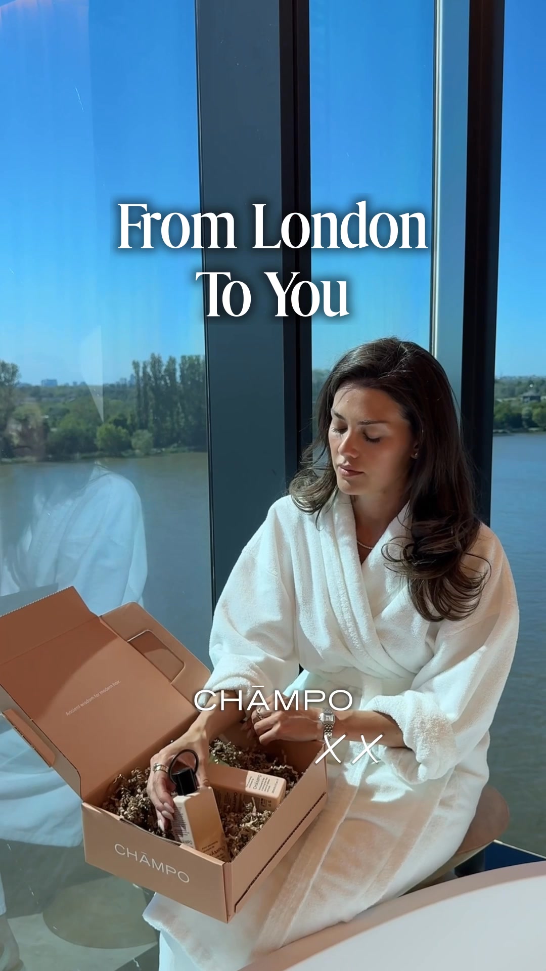 Chāmpo Haircare Facebook ad from Aug 25, 2026