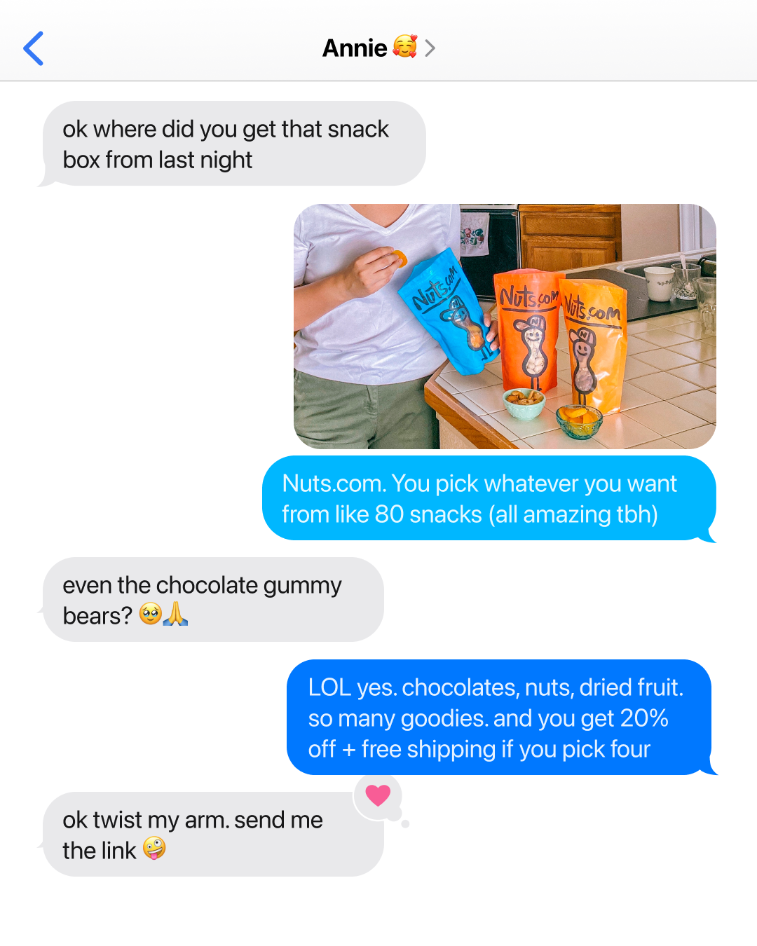 Nuts.com Facebook ad