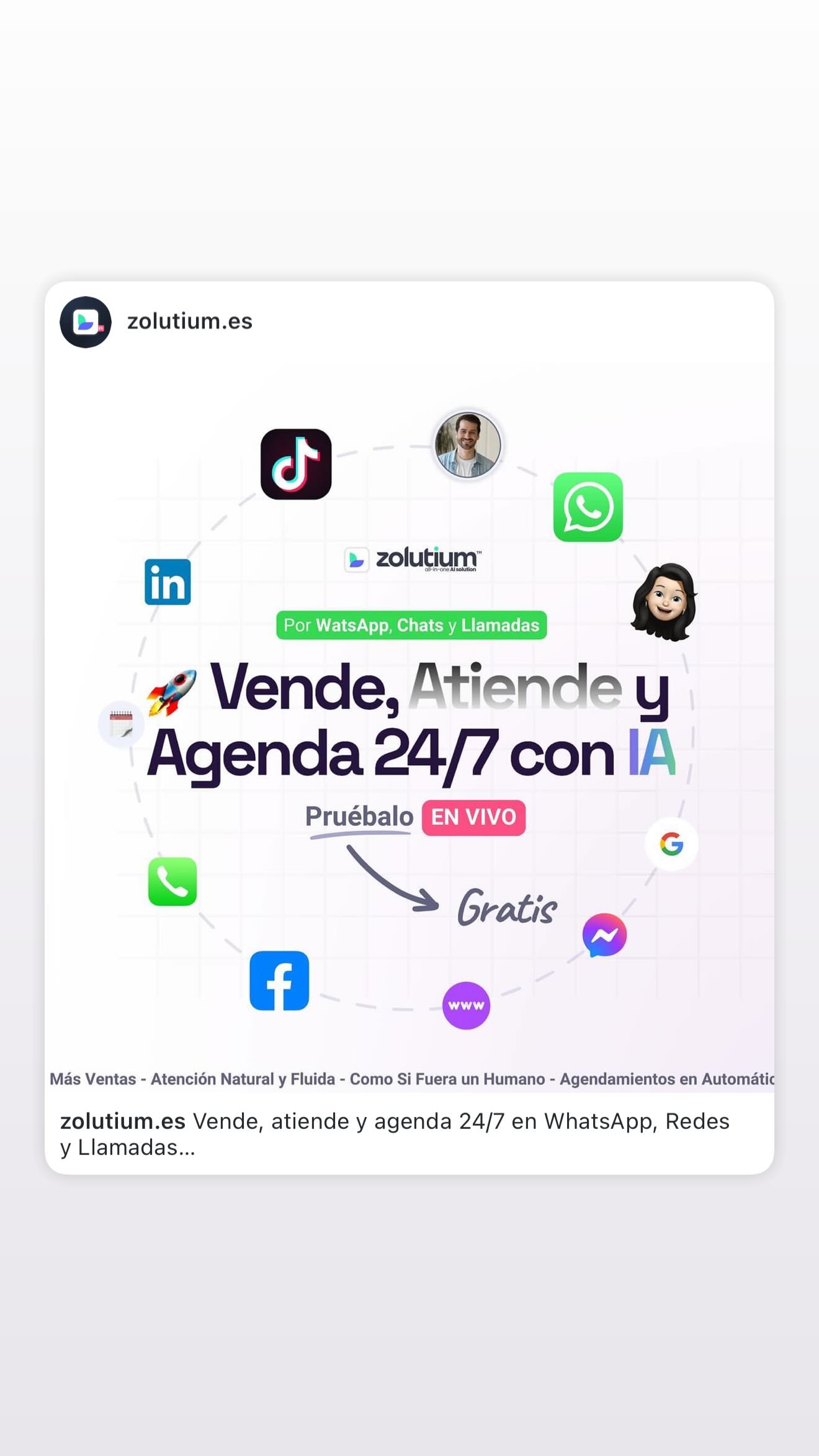 Zolutium.es Facebook ad