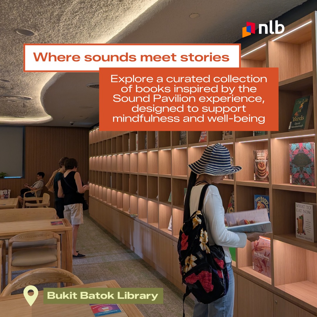 Public Libraries Singapore Facebook ad: Reclaim your peace through sounds and stories at…
