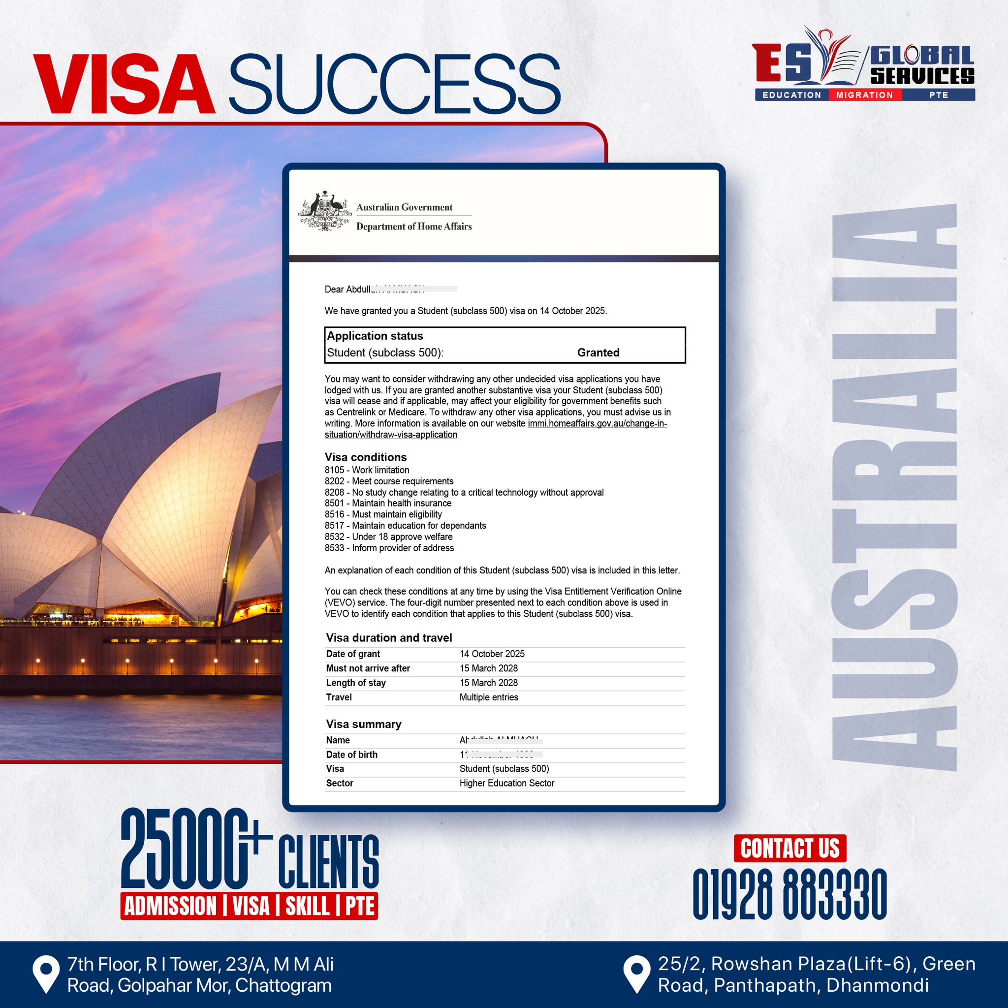 ESI Global Education & Migration NSW Facebook ad