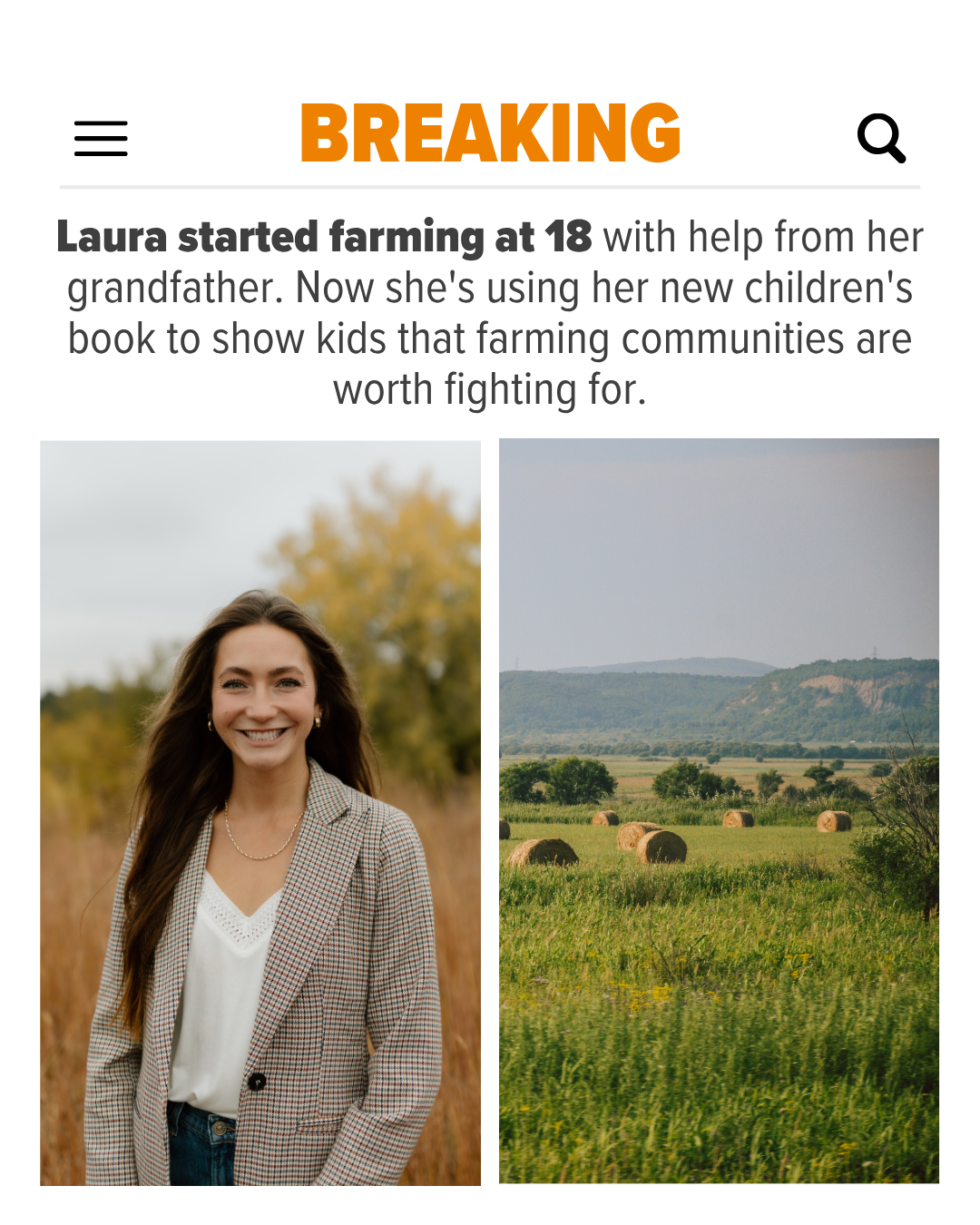 Laura Farms Facebook ad: Help Save the Future of Farming