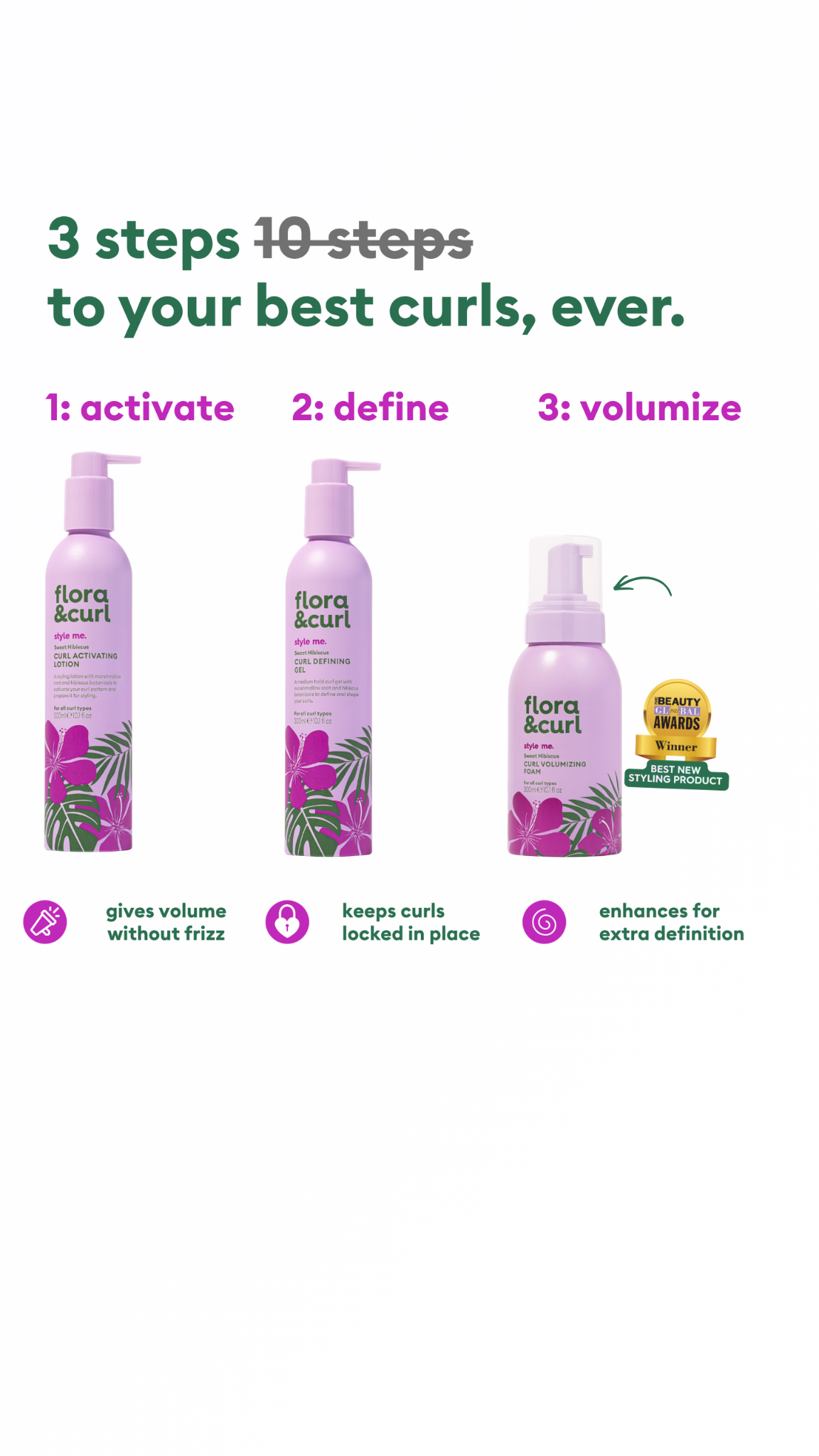 Flora & Curl Haircare Facebook ad