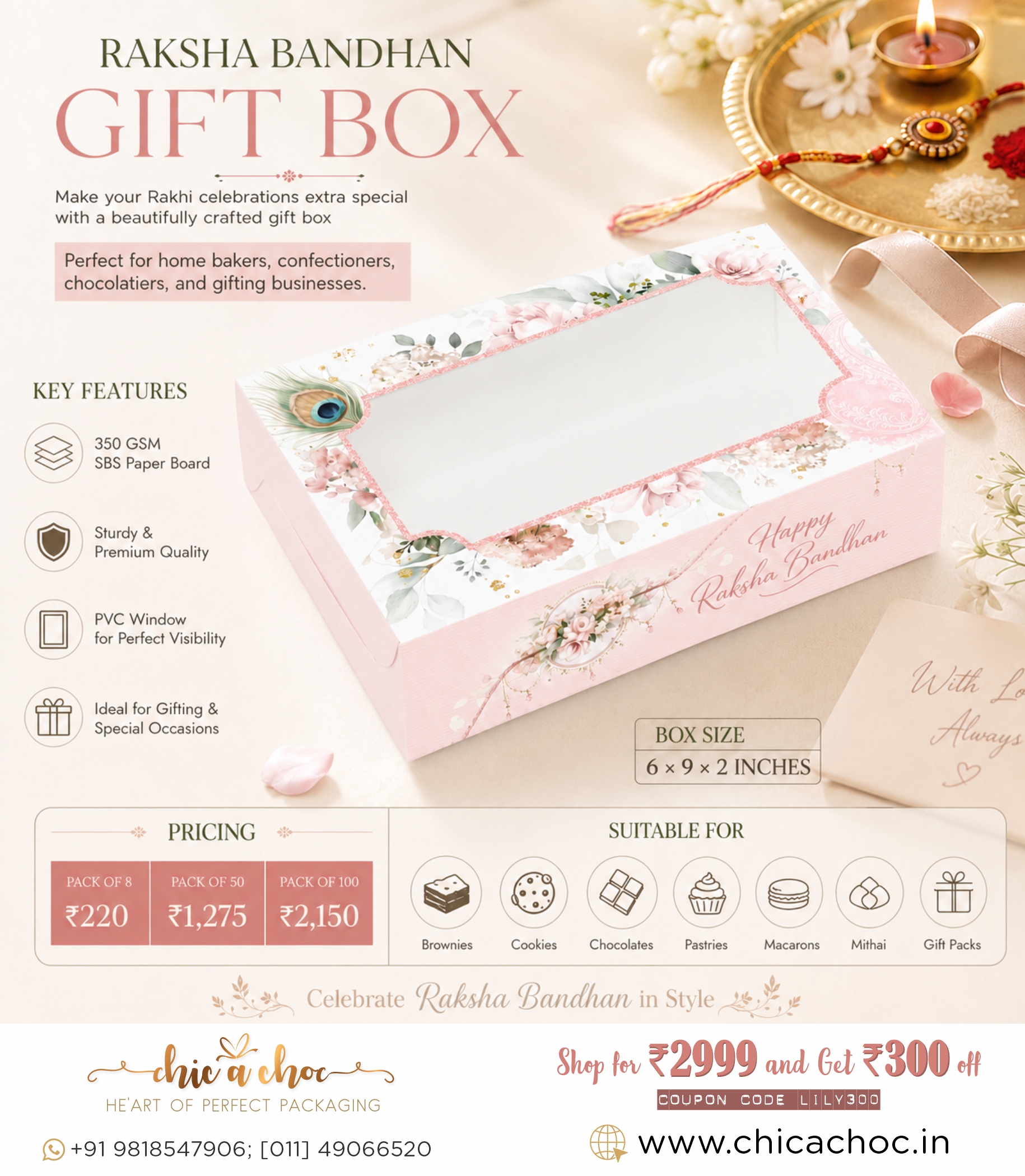 CHIC A CHOC Facebook ad: Celebrate Raksha Bandhan with Beautiful Gifting Boxes