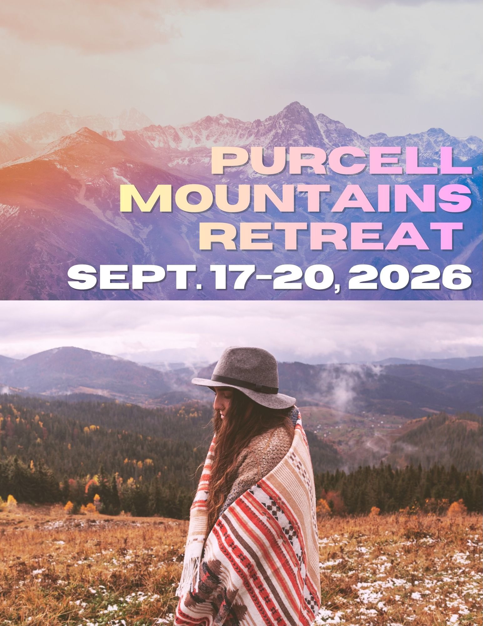 Five Spirit Wellness Bragg Creek Facebook ad: Purcell Mountains Retreat SEPT 17-20, 2026
