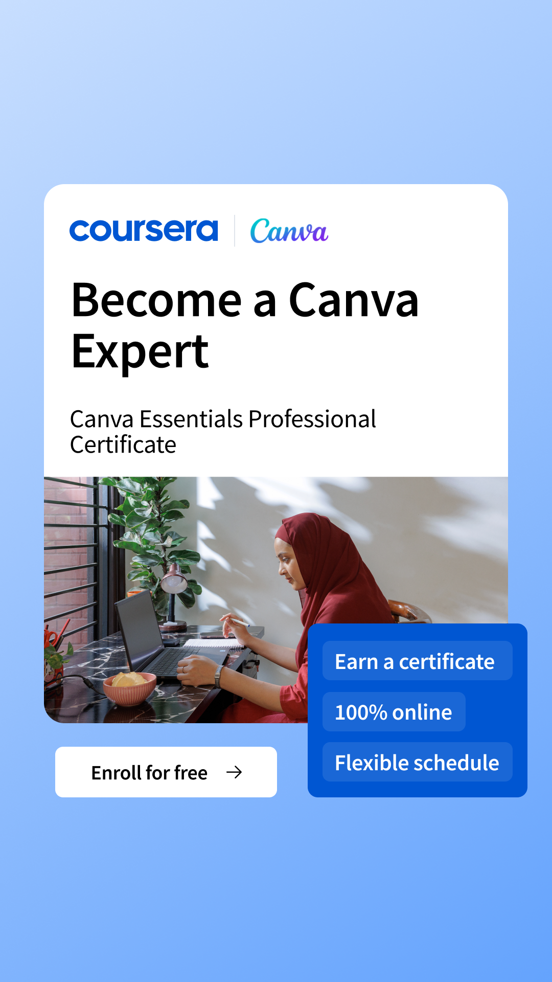 Coursera Facebook ad