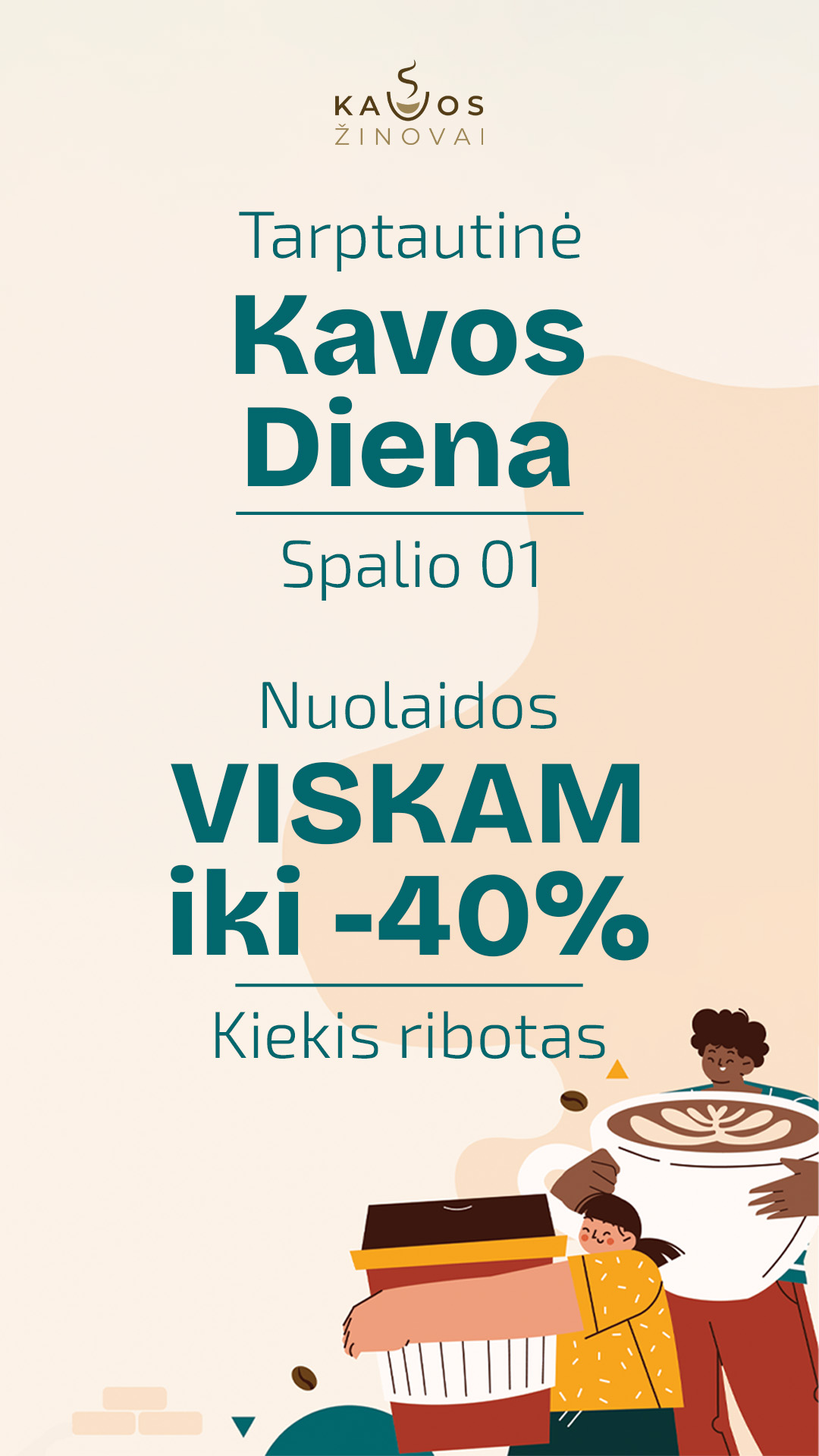 Kavos Žinovai Facebook ad: Iki -40 % visam asortimentui