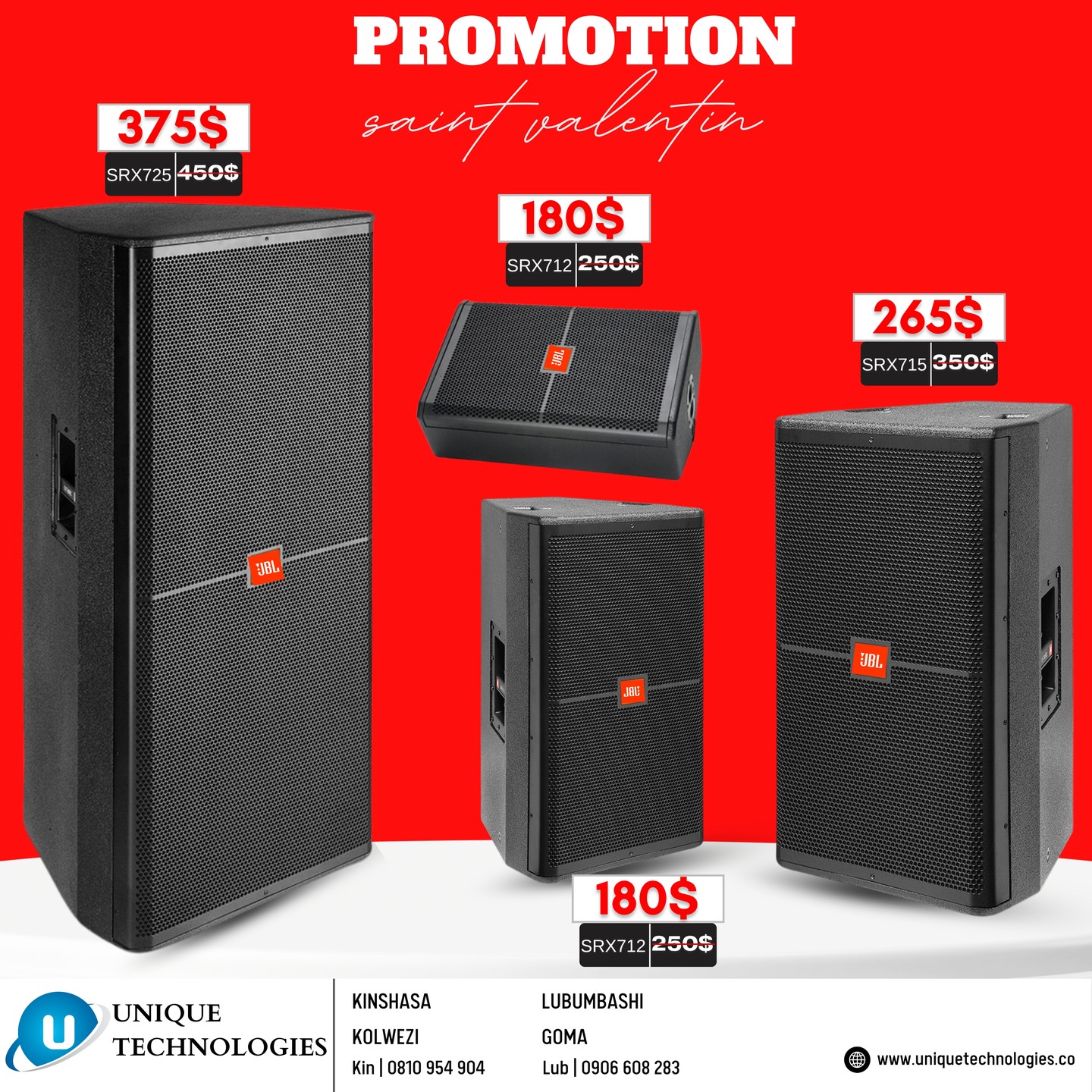 Unique Technologies Lubumbashi Facebook ad: PROMOTION SAINT-VALENTIN