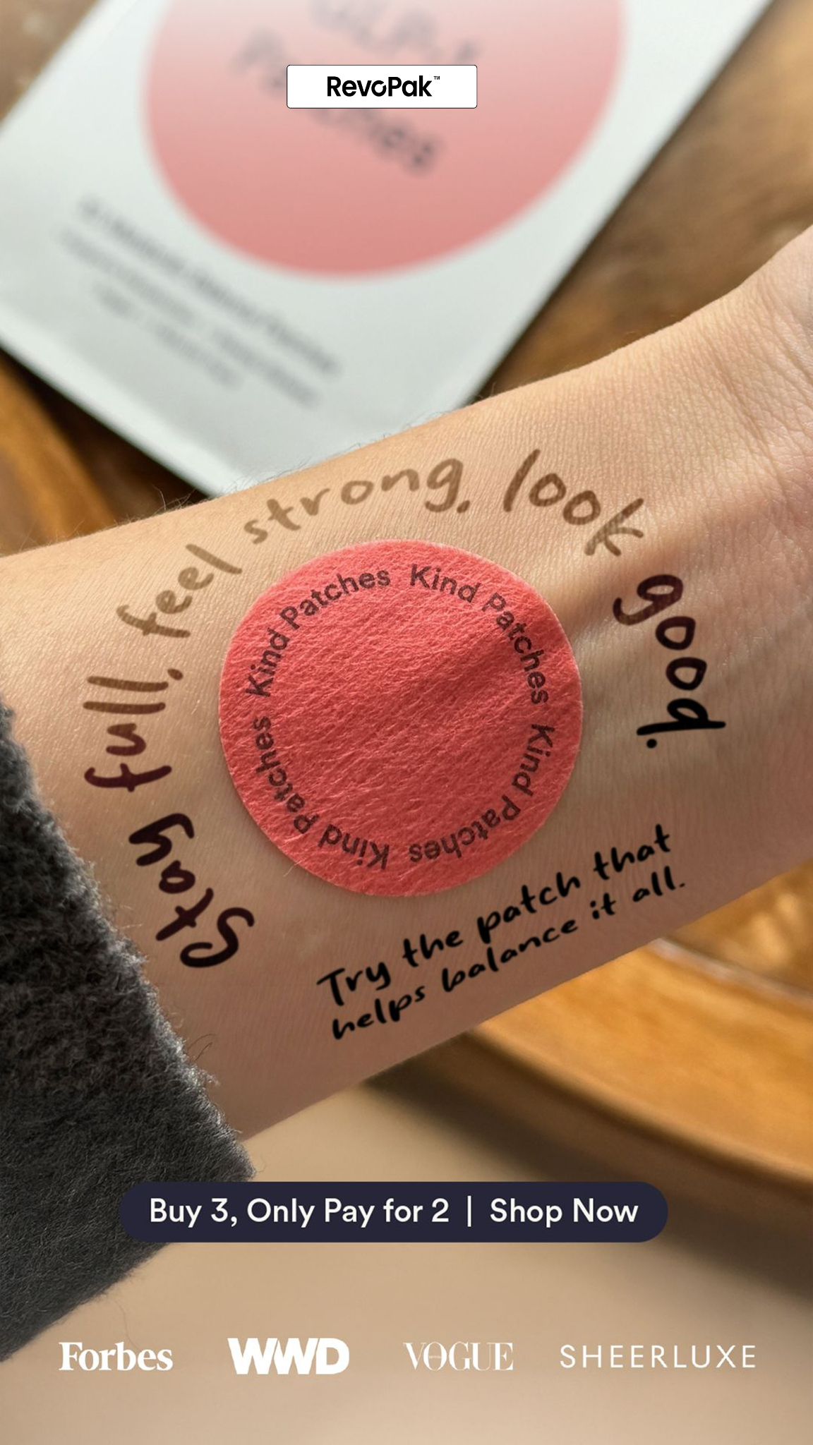 Revopak.co Facebook ad: Support Your Weight Loss Journey with GLP-1 Patches!