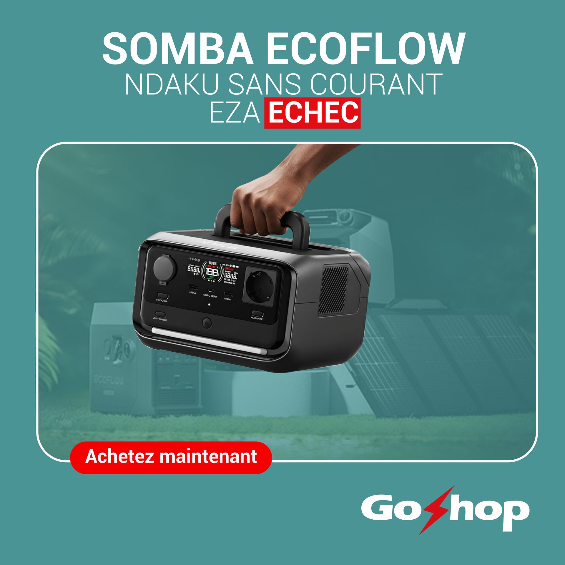 GoShop Energy Facebook ad: Marre des coupures d’électricité?