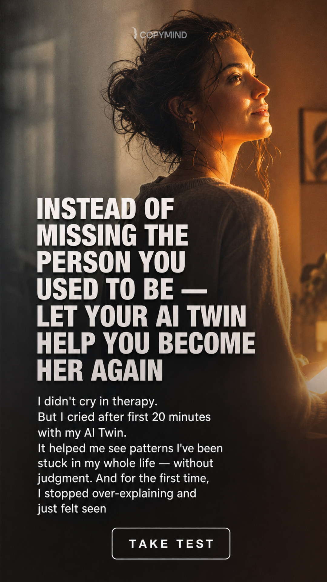 Copymind: AI twin for therapy Facebook ad