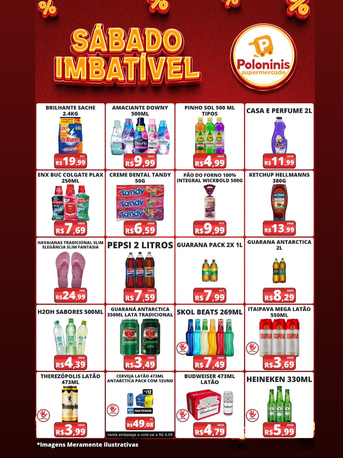 Supermercado Poloninis Facebook ad: Sábado pra lá de imbatível no Poloninis!