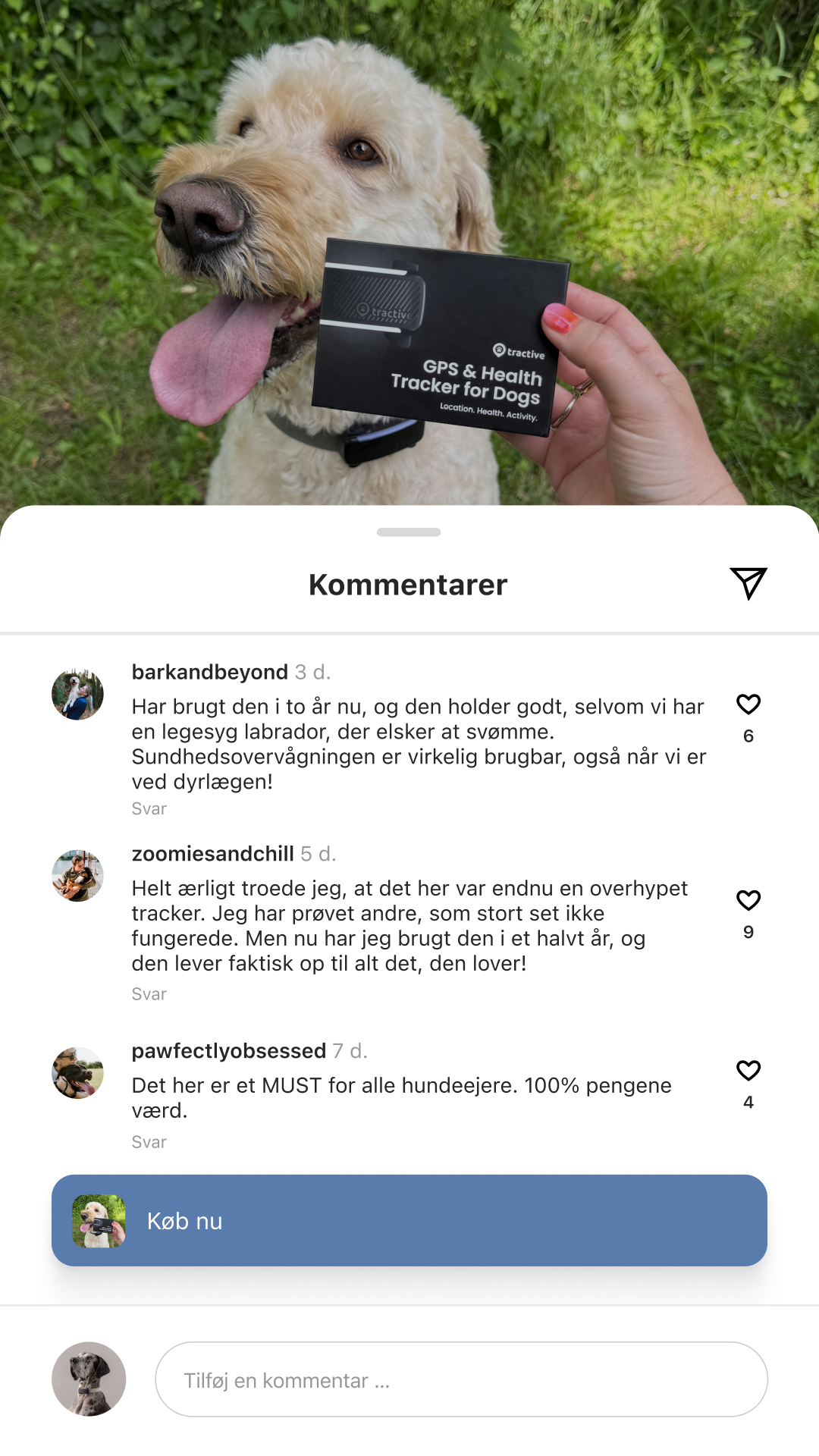 Tractive Facebook ad