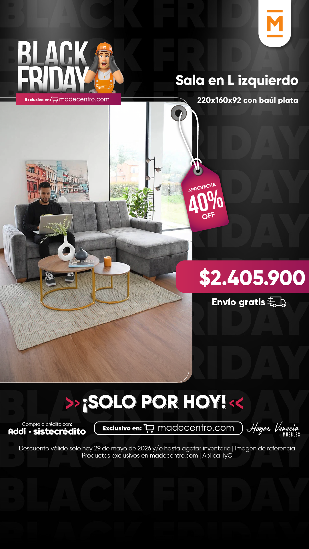 Madecentro Colombia SAS Facebook ad from May 29, 2026