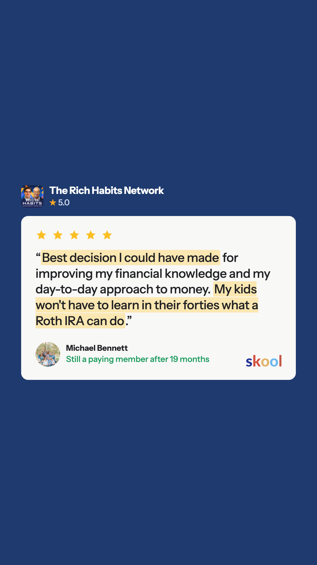 Rich Habits Podcast Facebook ad: Build Better Wealth Habits