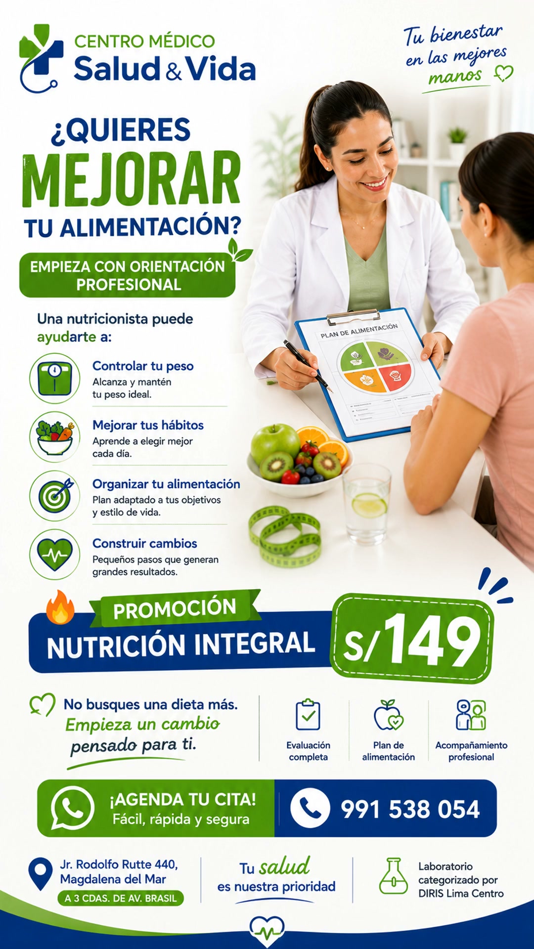 Centro Médico Salud y Vida Facebook ad: Nutrición Integral por S/149