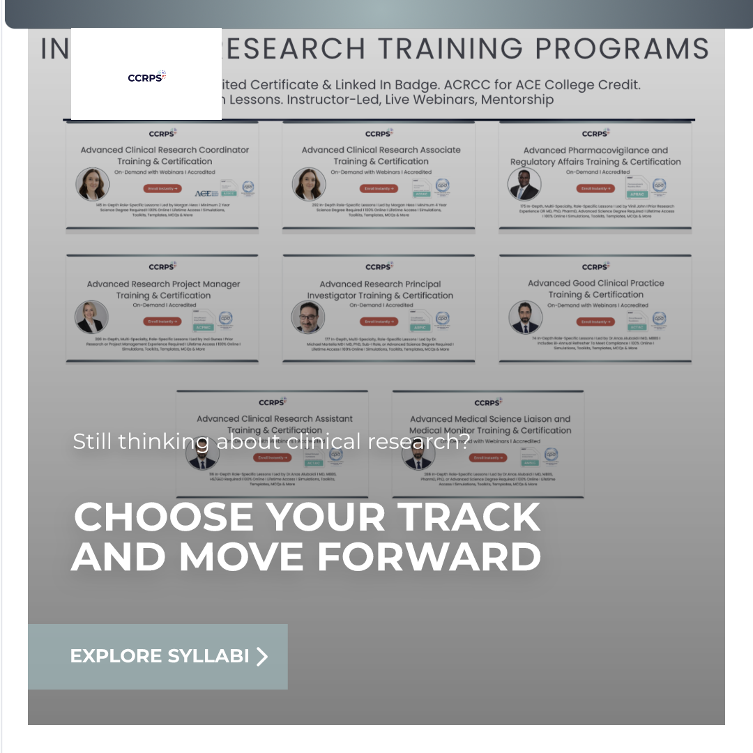 Certified Clinical Research Professionals Society CCRPS Facebook ad: The Complete Clinical Research Career System