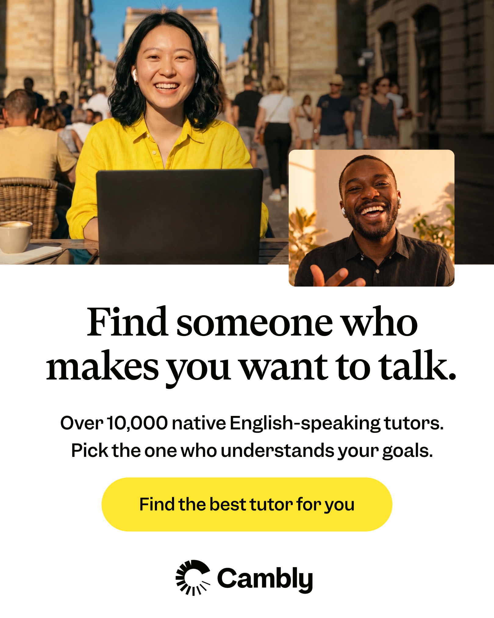 Cambly Facebook ad