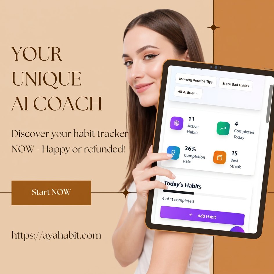 AyaHabit Facebook ad: Habits fuel progress