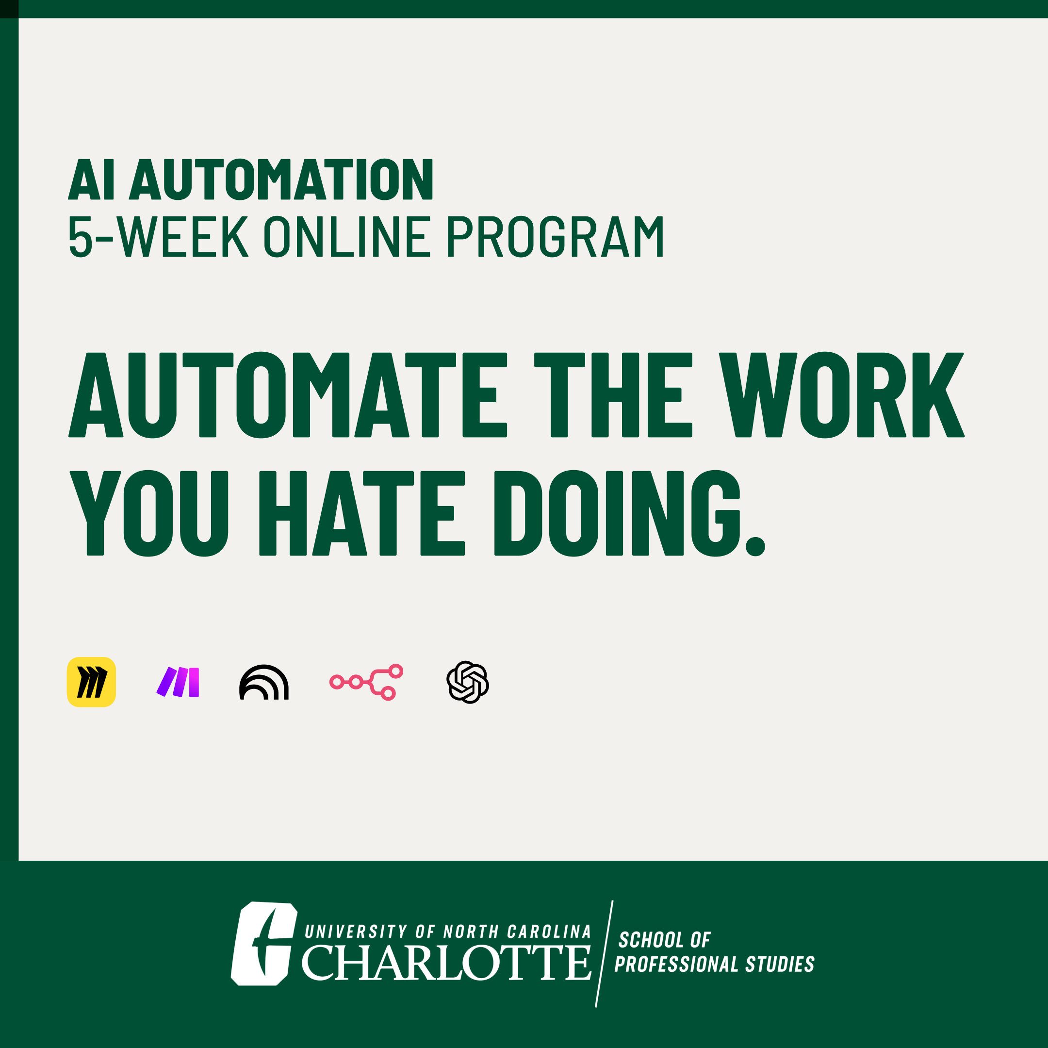 UNC Charlotte School of Professional Studies Facebook ad