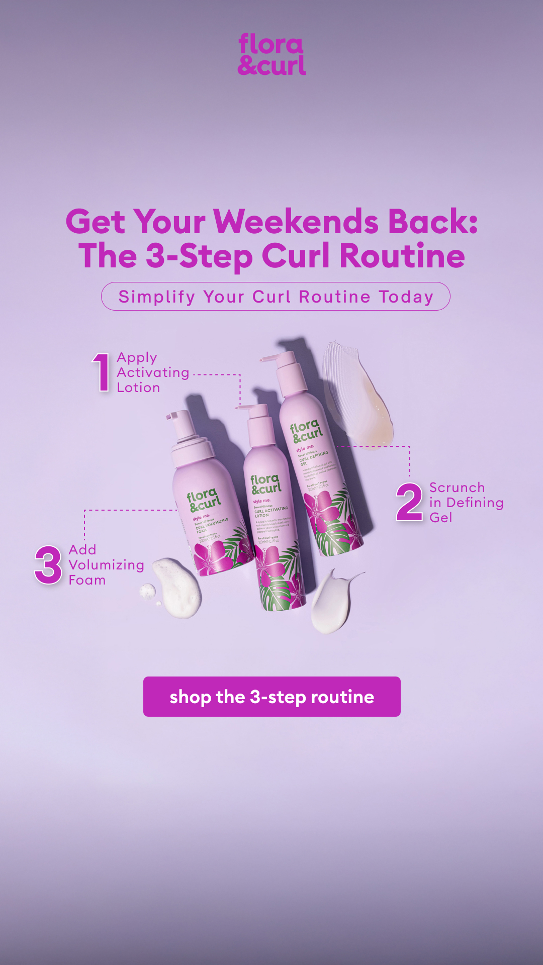 Flora & Curl Haircare Facebook ad