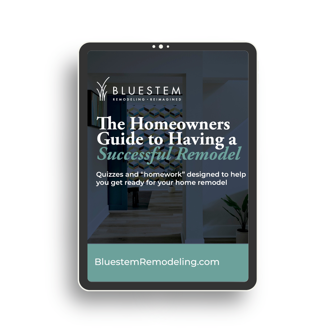 Bluestem Remodeling Facebook ad: Get our free Home Remodeling Workbook