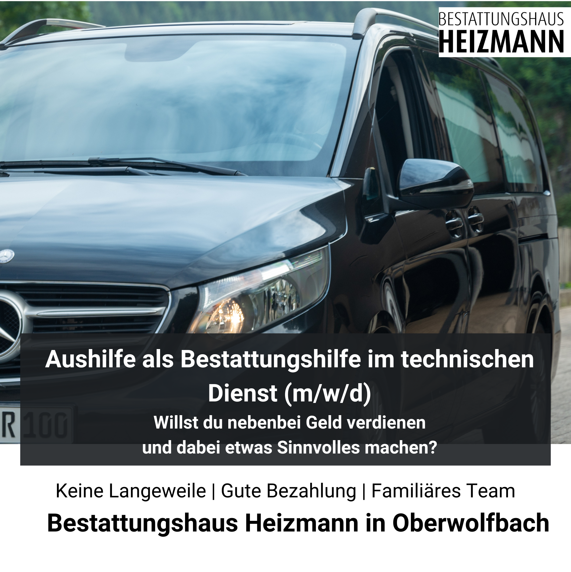 Bestattungshaus Heizmann Facebook ad: Bewirb dich jetzt!