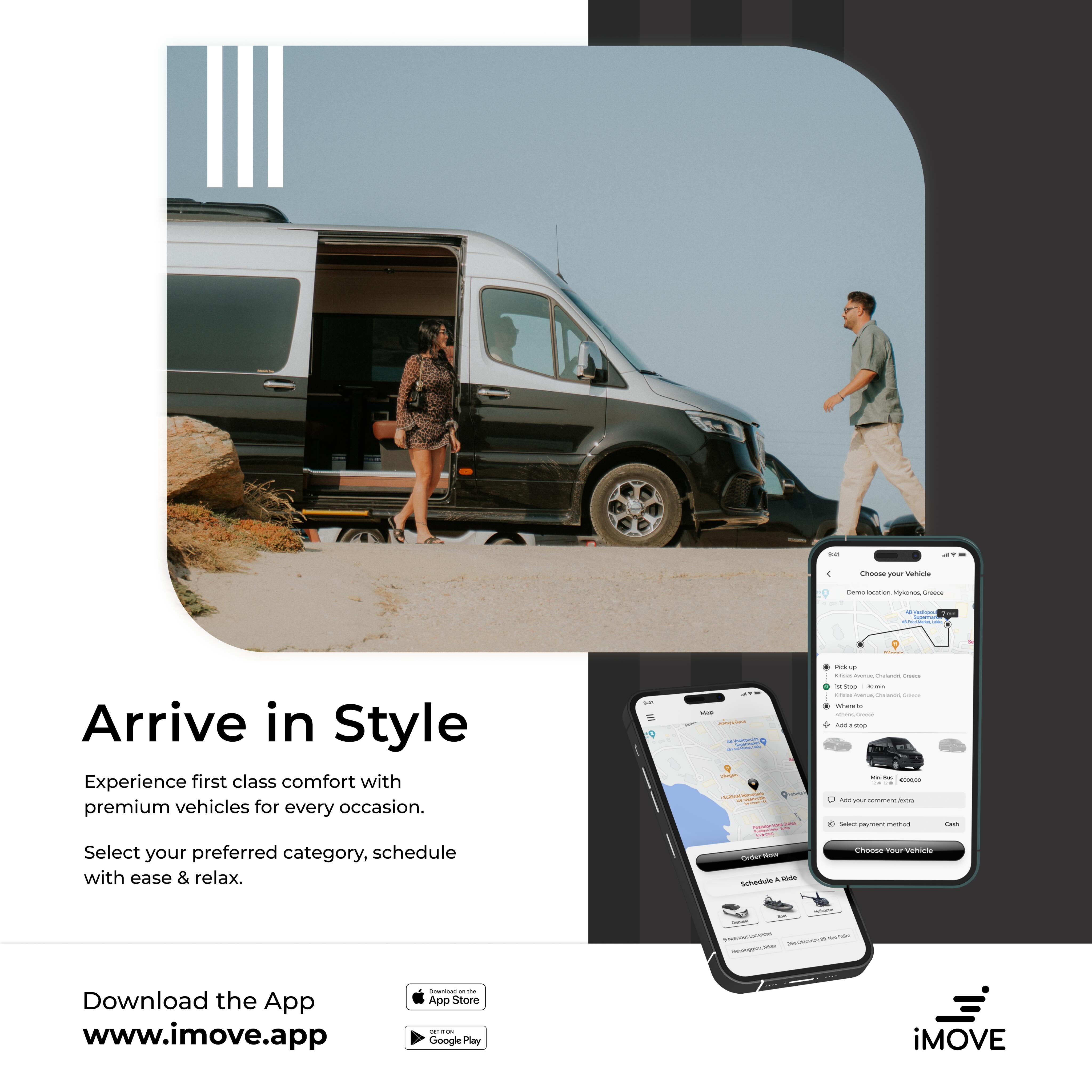 IMove Ride App Facebook ad: Best Transfer App in Skiathos