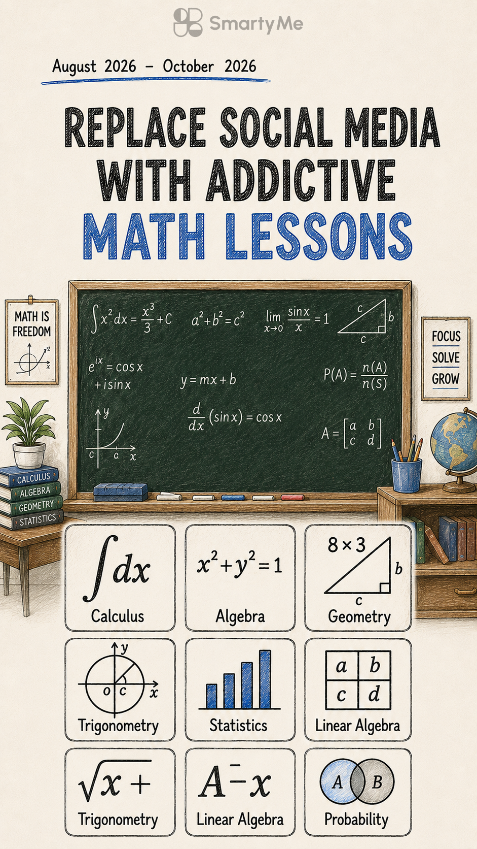 SmartyMe: Math Games Lab Facebook ad: Addictive Math Games that actually make you smarter