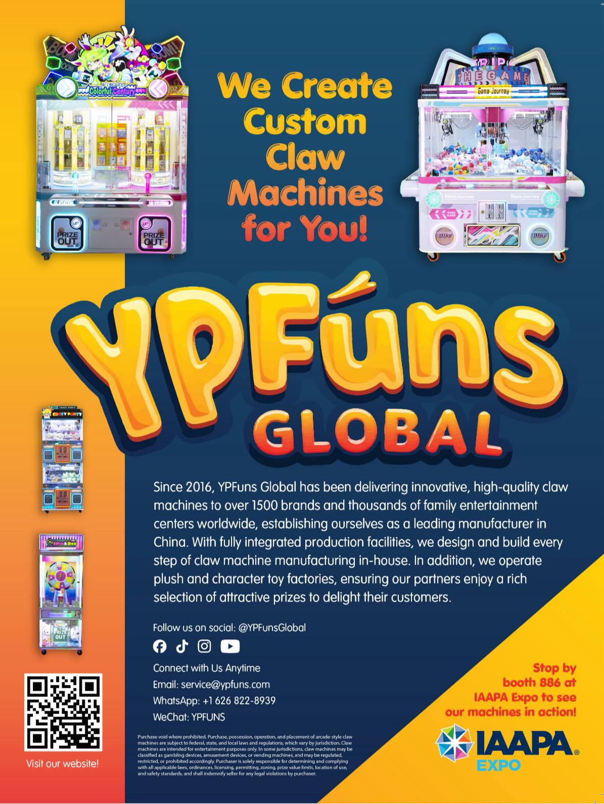 YPFuns Global Facebook ad: Custom Claw Machines That WOW!