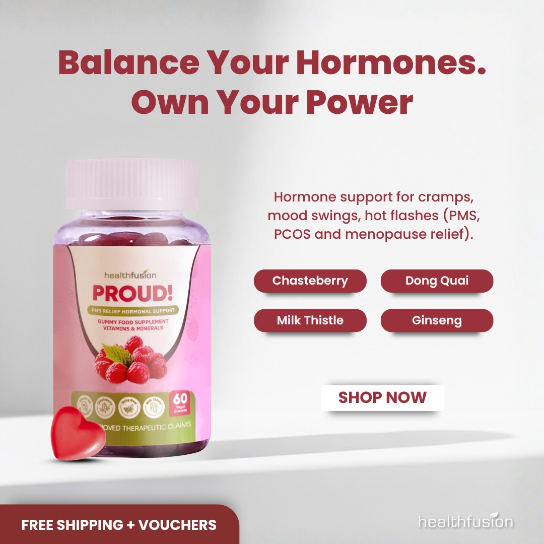 Health Fusion Facebook ad: Balance Your Hormones. Own Your Power