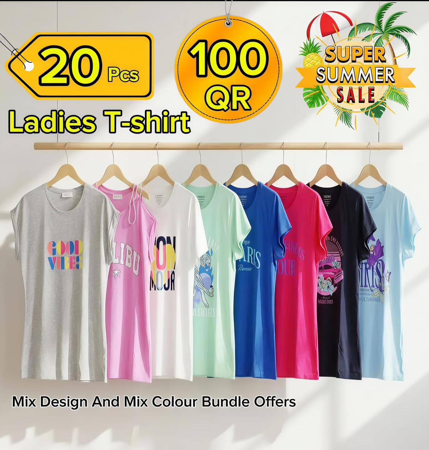 Kabayan Online Shop Qatar Facebook ad: 20 LADIES T-SHIRT.