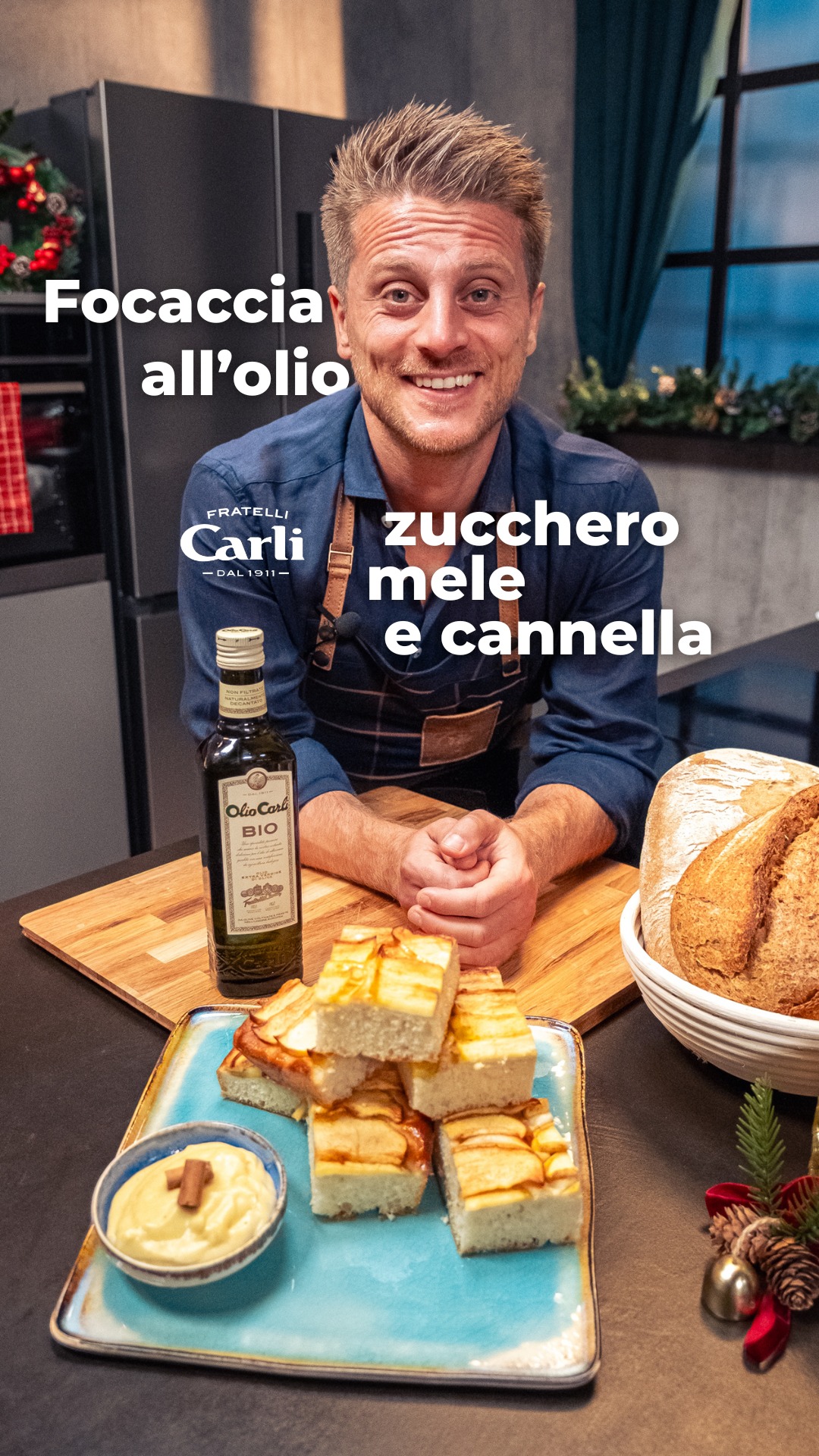 Fratelli Carli Facebook ad: Focaccia dolce con mele, zucchero e cannella