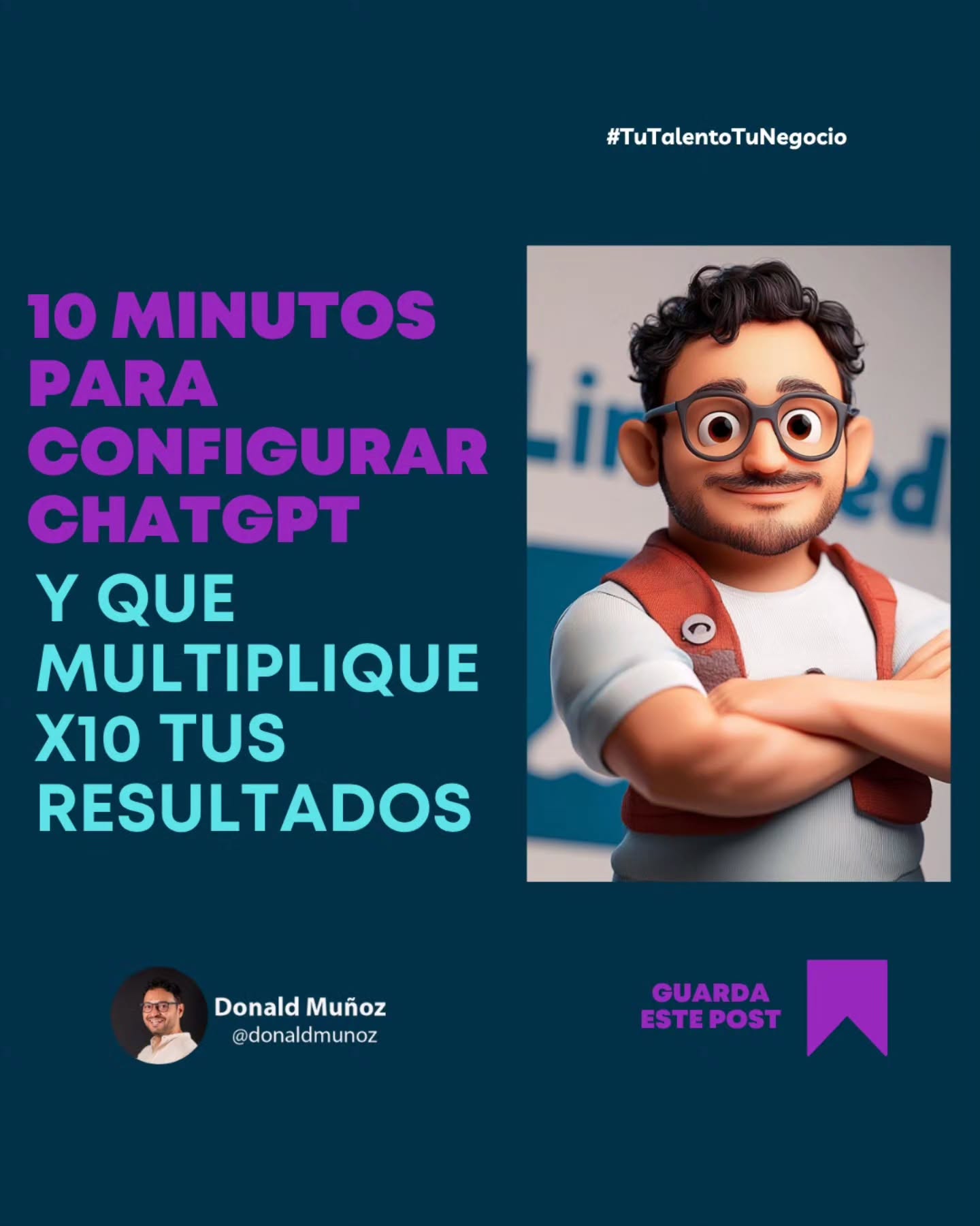 Donald Munoz Facebook ad: 10 minutos para configurar ChatGPT y que multiplique…