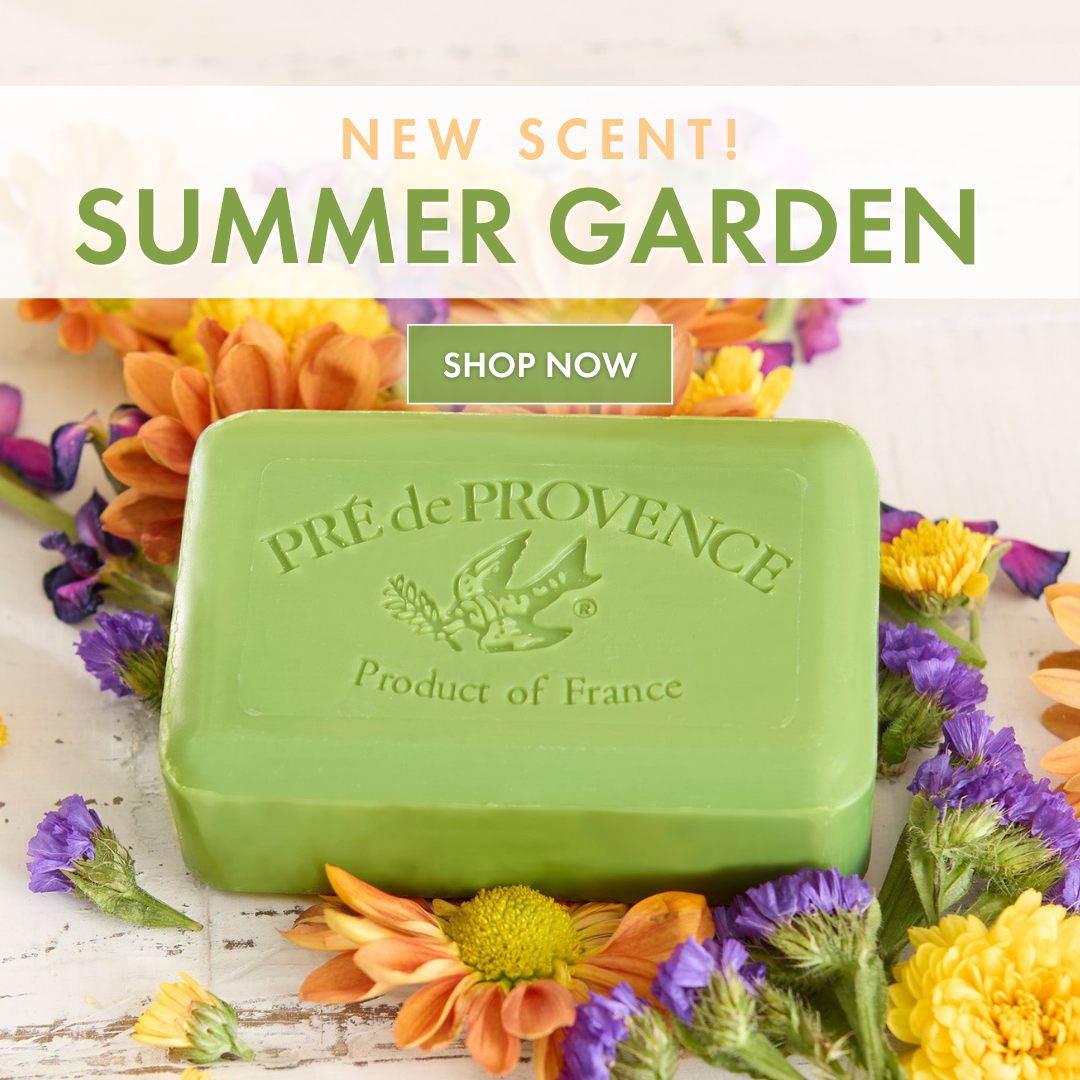 Pré de Provence Facebook ad: Meet Summer Garden, the newest scent from Pré…
