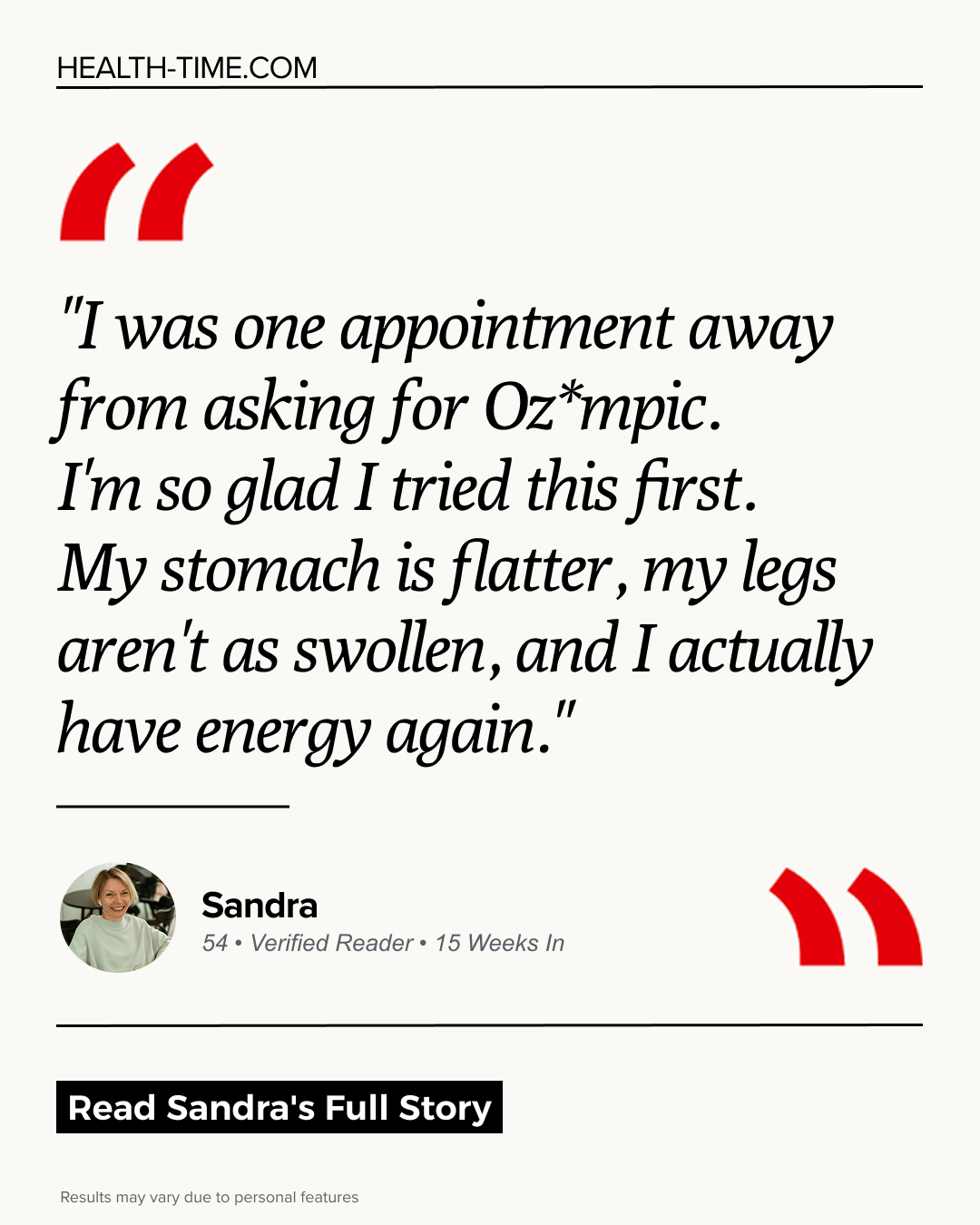 Healthtime Facebook ad