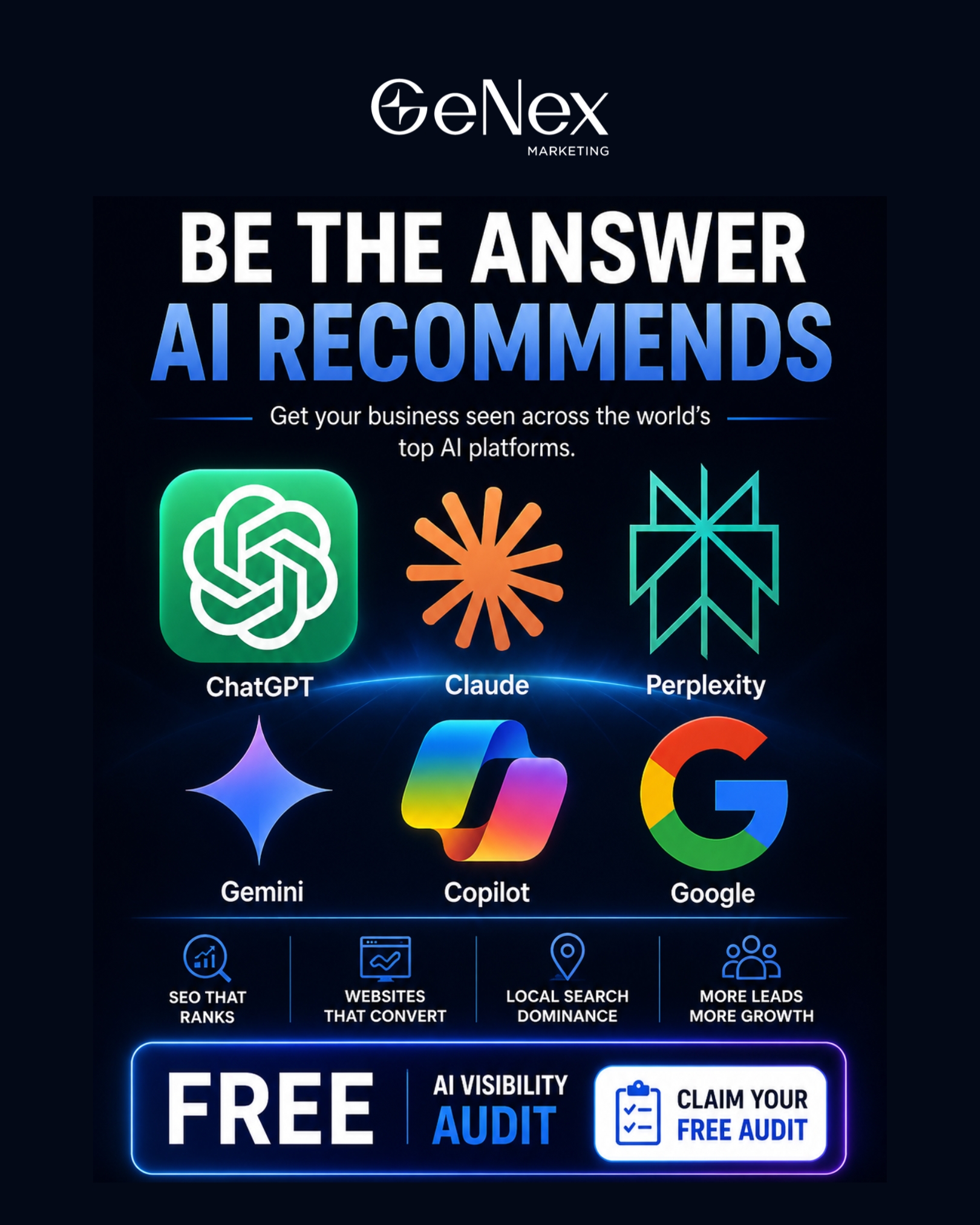Genex Marketing.au Facebook ad: Get your AI visibility insights today