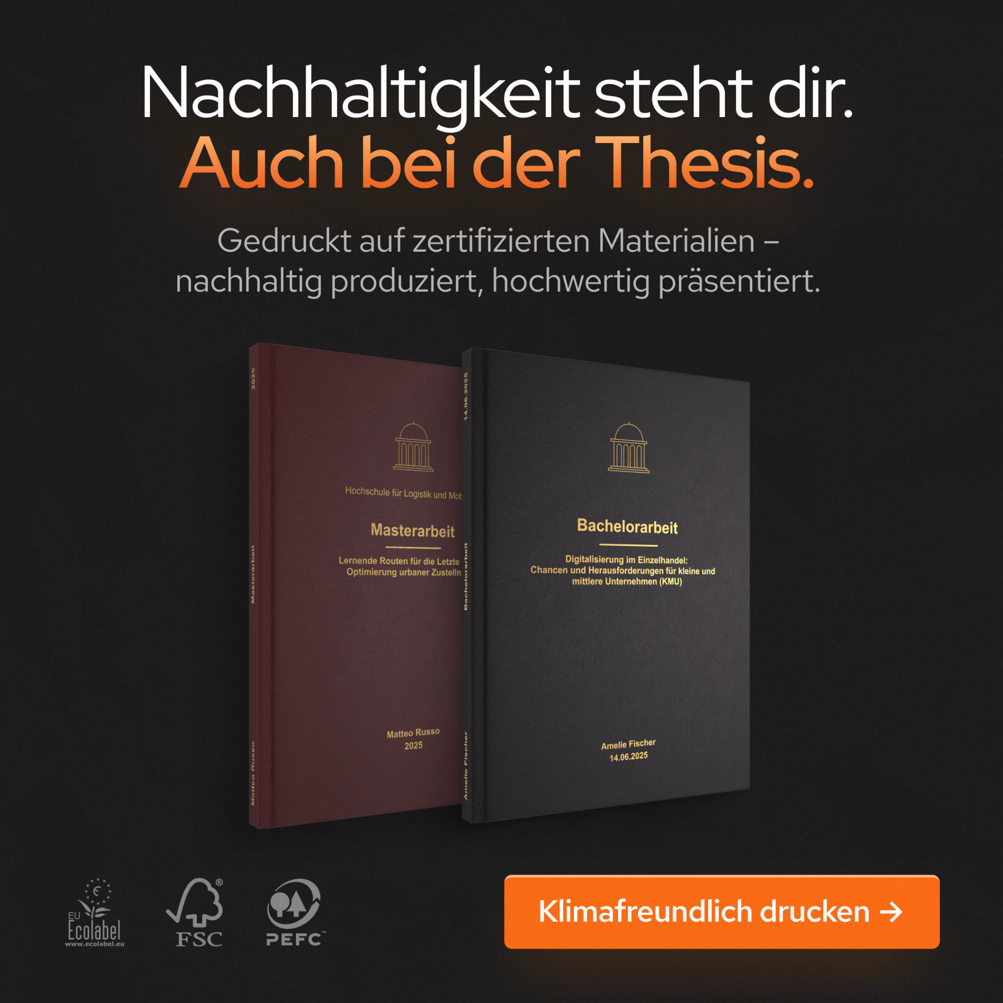BachelorHero Facebook ad: Deine Abschlussarbeit in einem edlen Premium Hardcover mit…