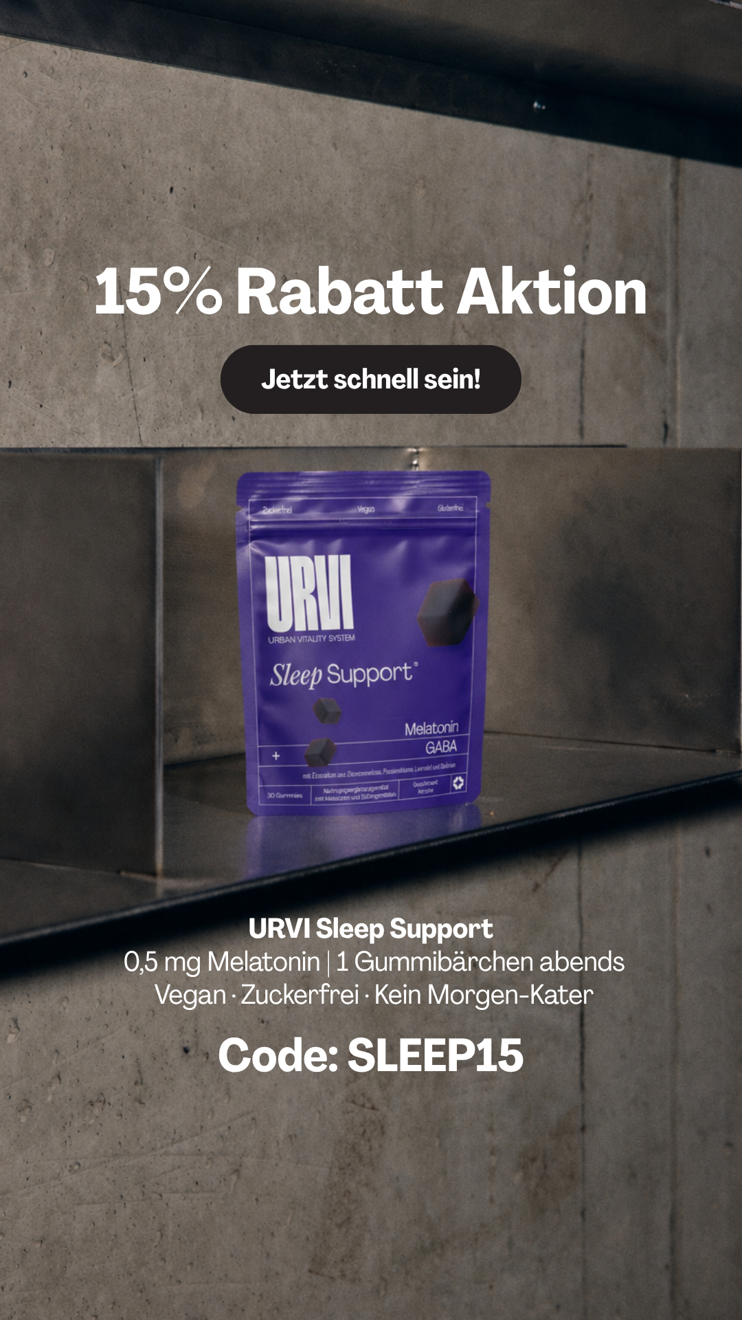 URVI Facebook ad: Schlaf, wenn du ihn brauchst