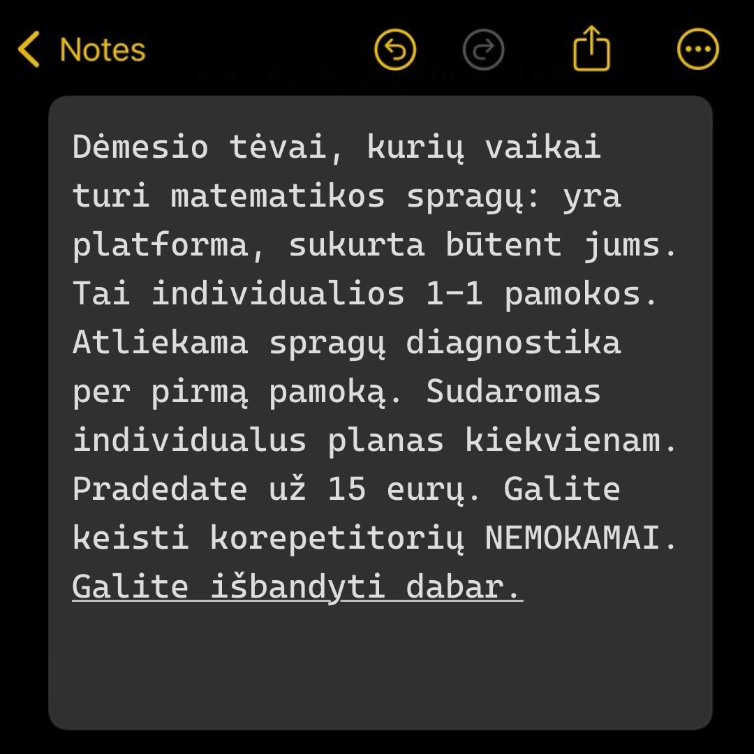 Mokytojas Eimantas Facebook ad: Išankstinė registracija