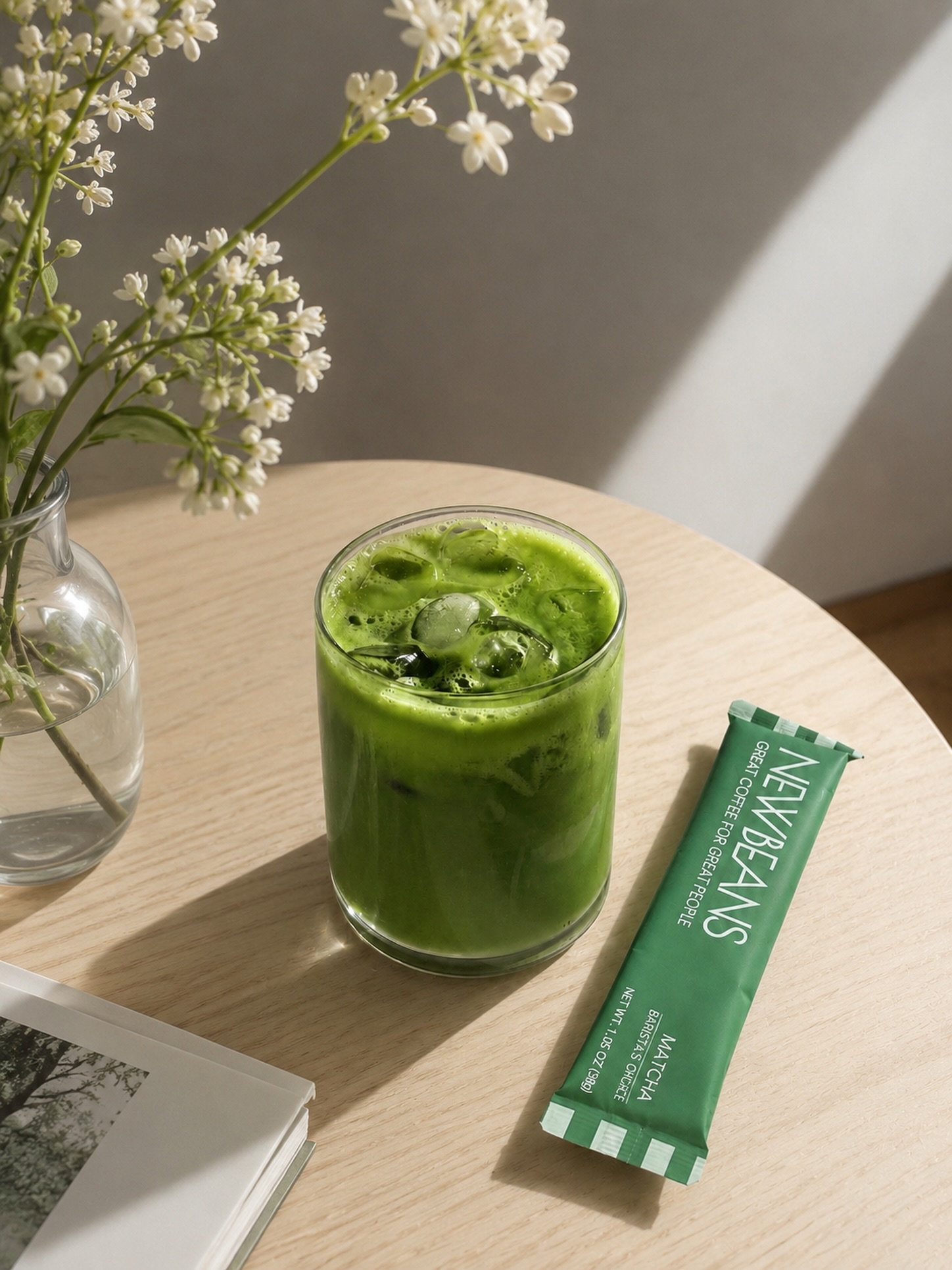 newbeanscoffee.official Facebook ad: A refreshing take on premium matcha.