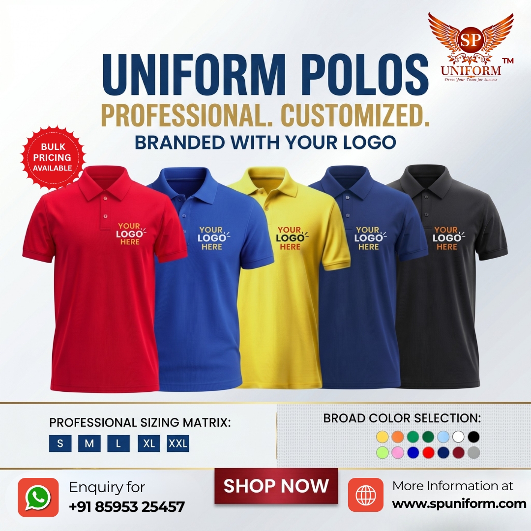 SPuniform Facebook ad: Premium Polo T-Shirts, Custom Printed for Your Team!