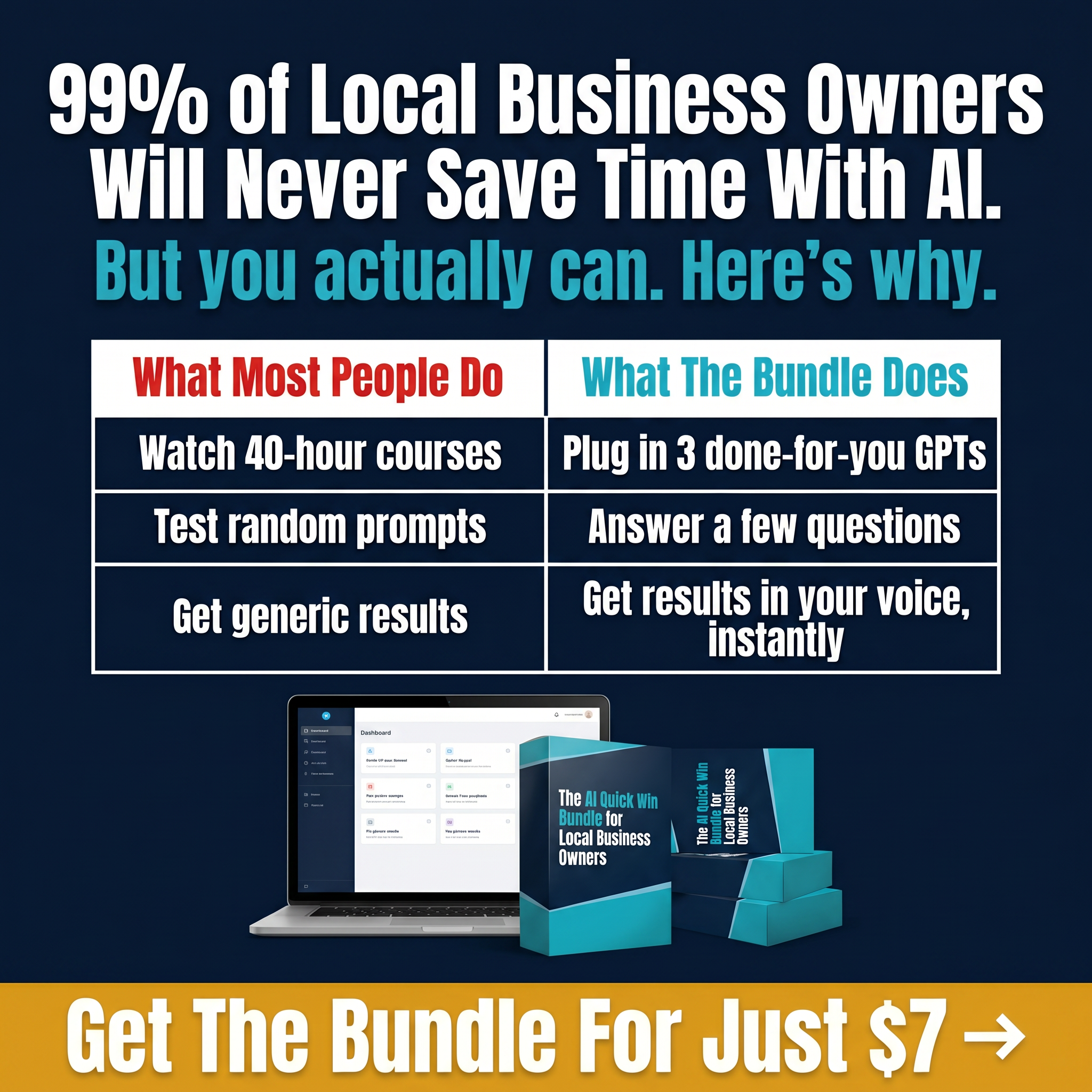 Finovate Facebook ad: The AI Toolkit Local Business Owners Actually Use