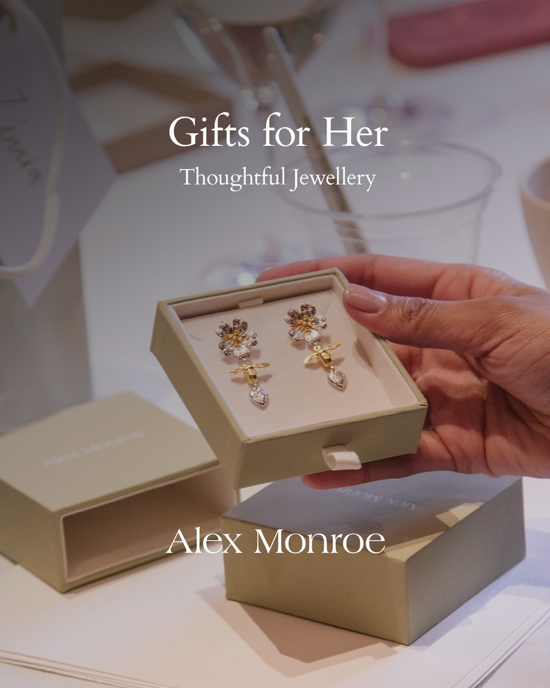 Alex Monroe Facebook ad: Sustainable Gifts