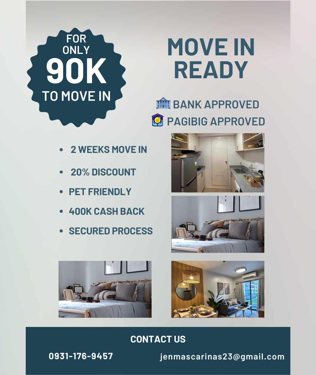 The Hive Residences by Jen Mascarinas Facebook ad: 90K ONLY FOR 2 WEEKS MOVE IN!